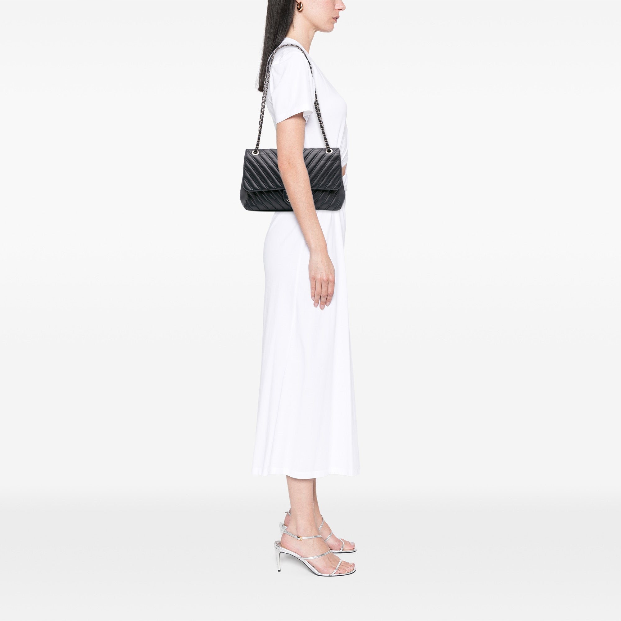 Chanel Jumbo Double Stitch Chevron Lambskin Single Flap - image 12