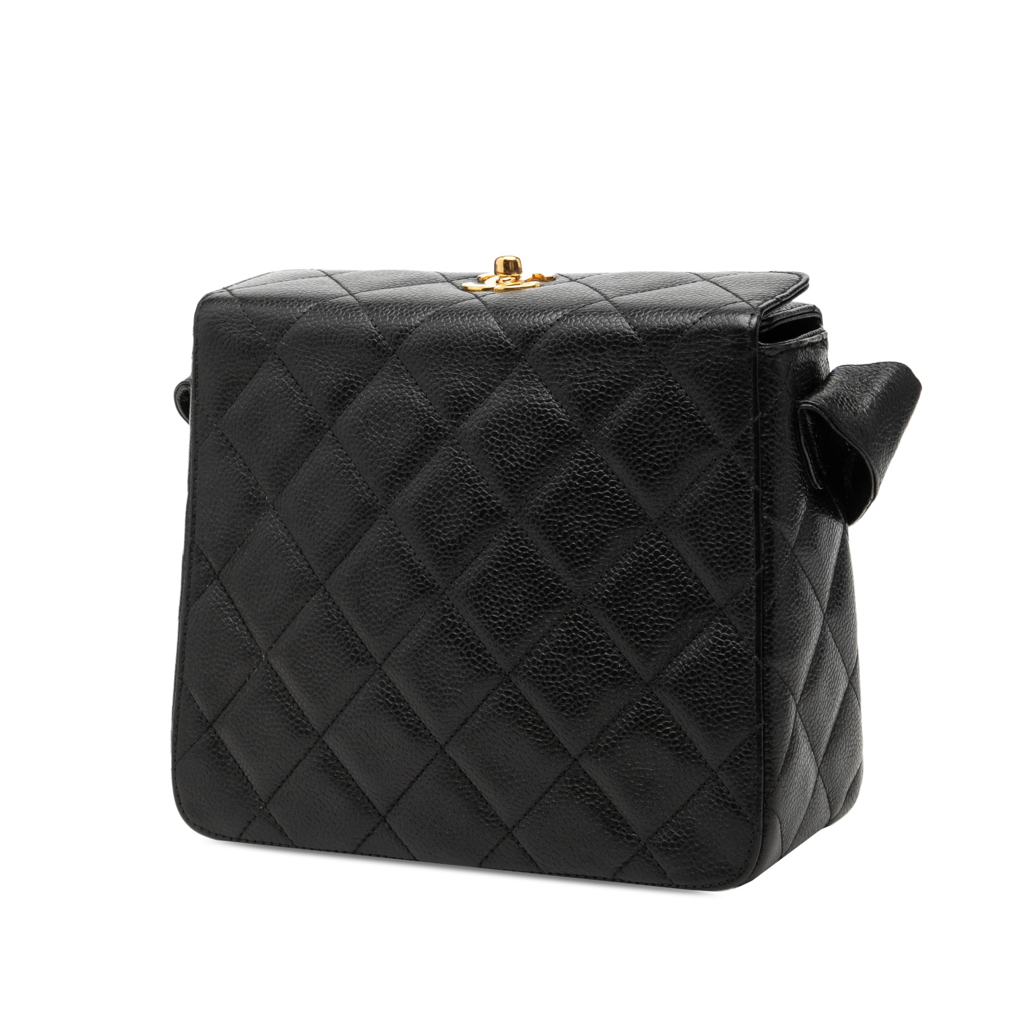 Chanel CC Quilted Caviar Carved Buckle Box Bag - image 2