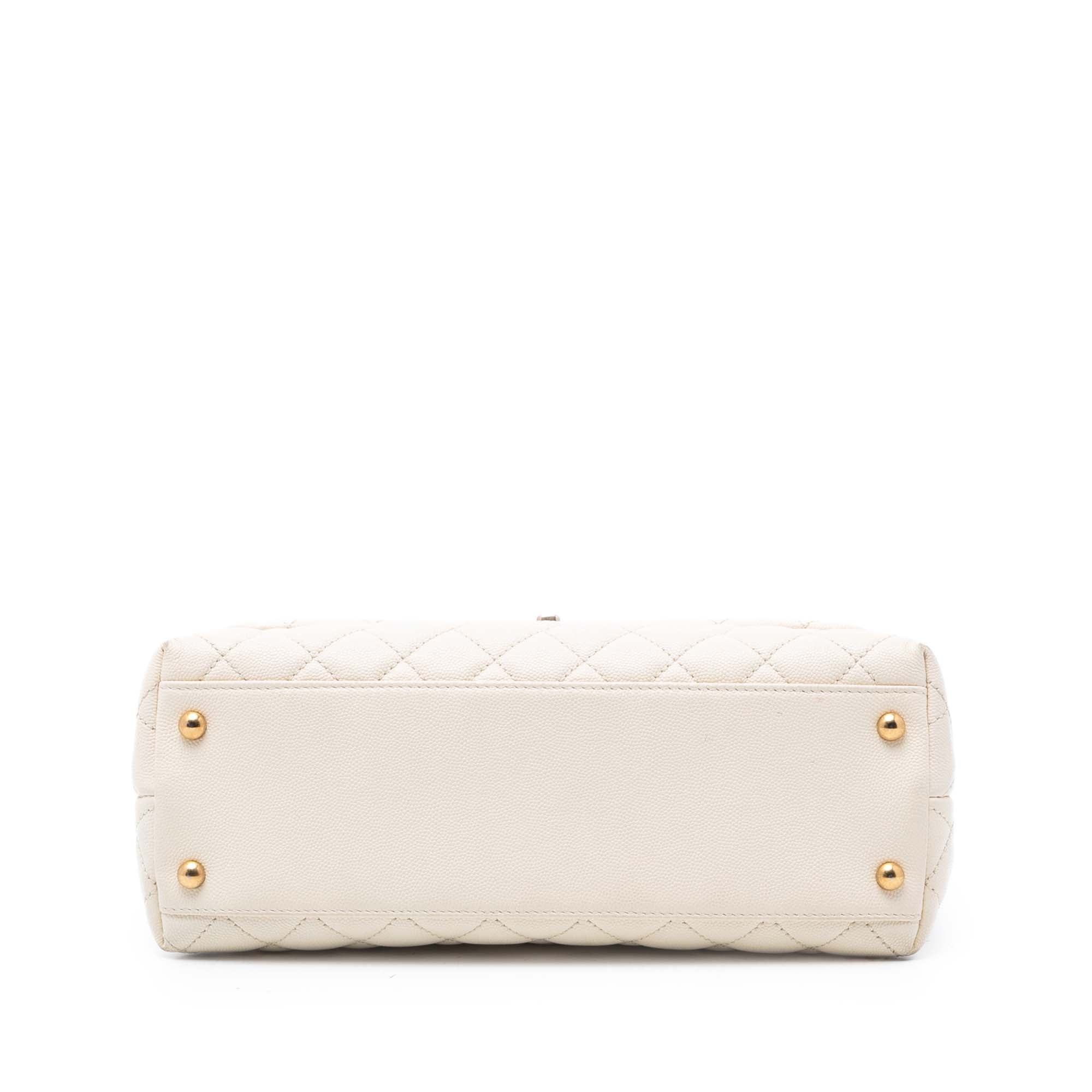 Chanel Small Quilted Caviar Coco Top Handle Bag - image 3