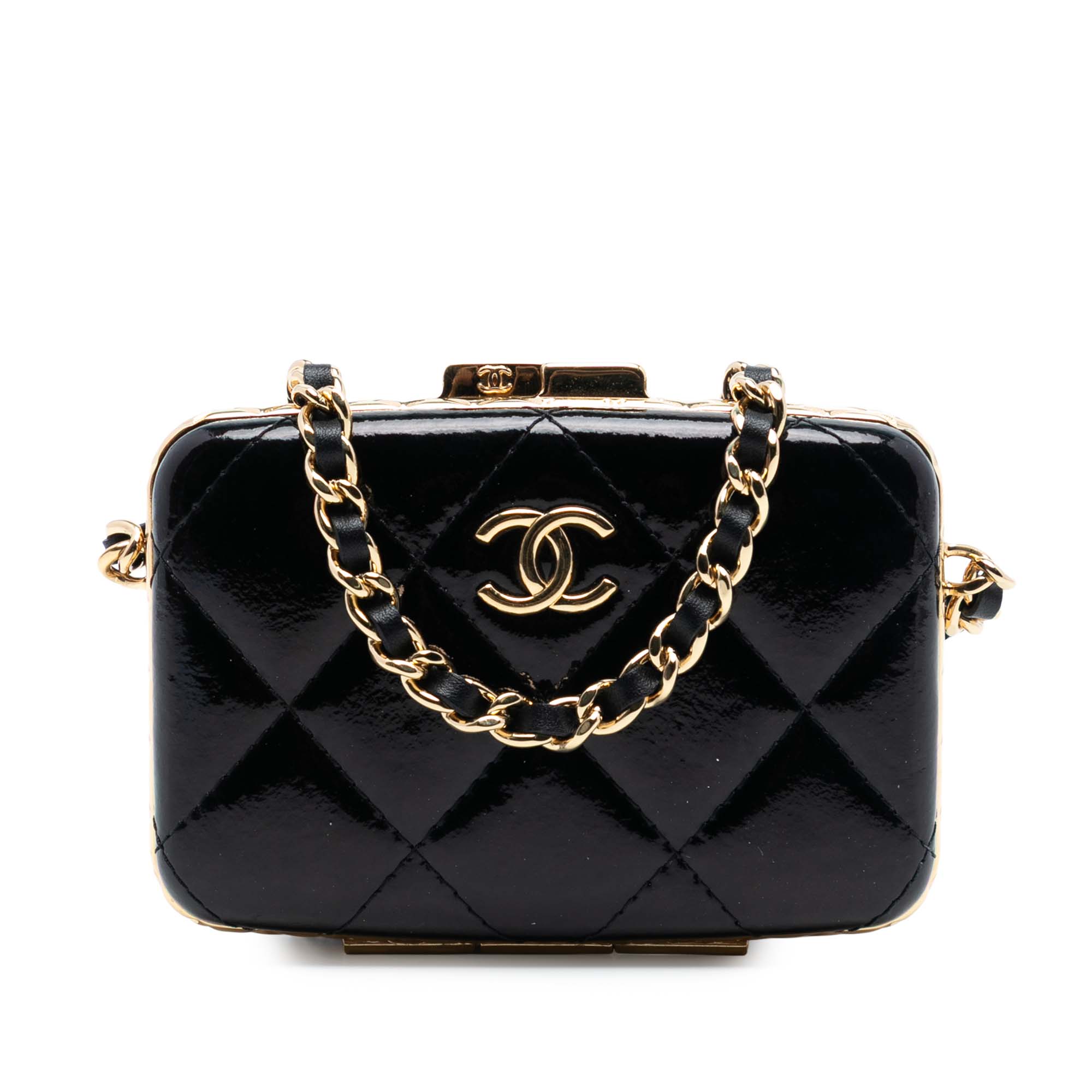 Chanel Small Glazed Goatskin Box With Chain - image 1
