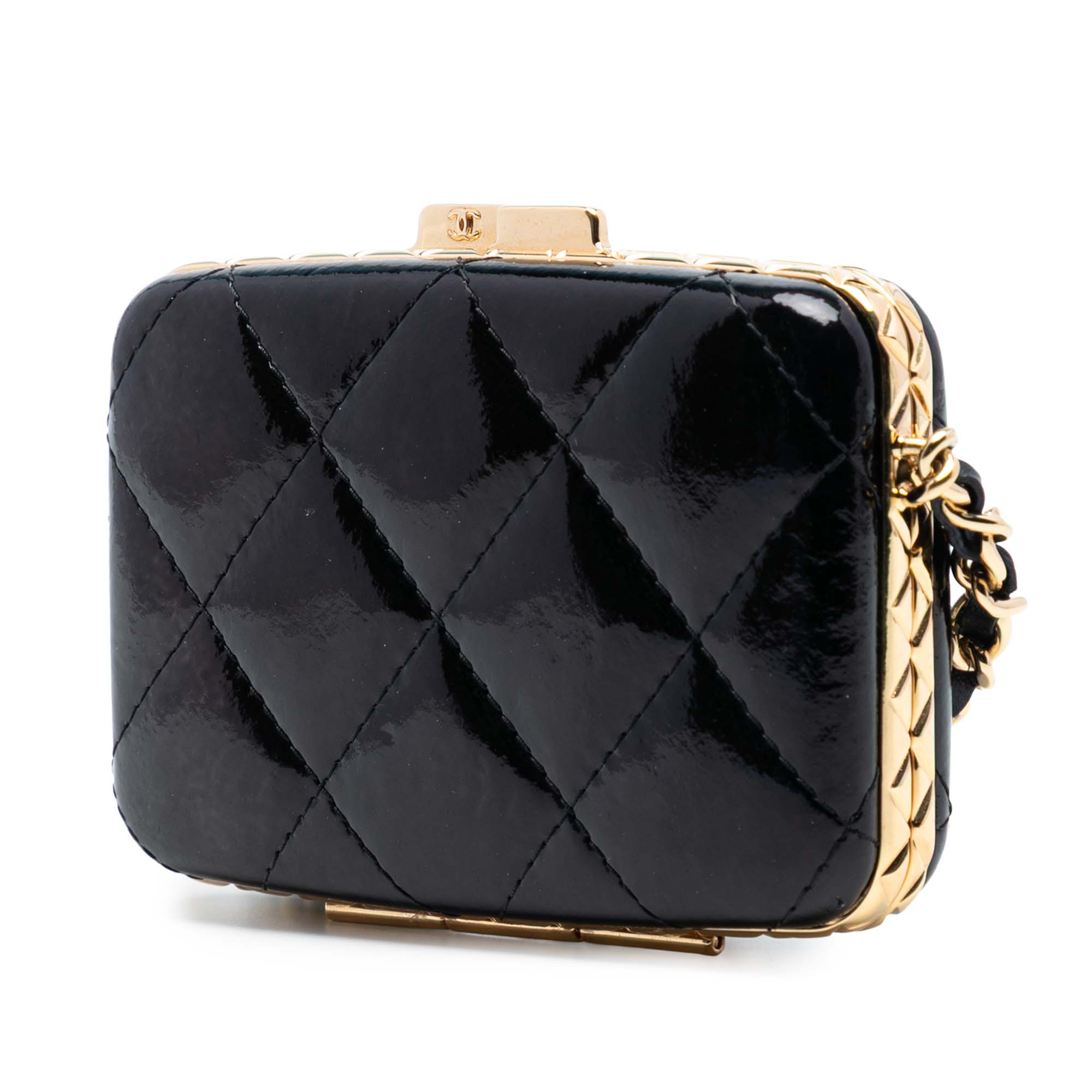 Chanel Small Glazed Goatskin Box With Chain - image 2