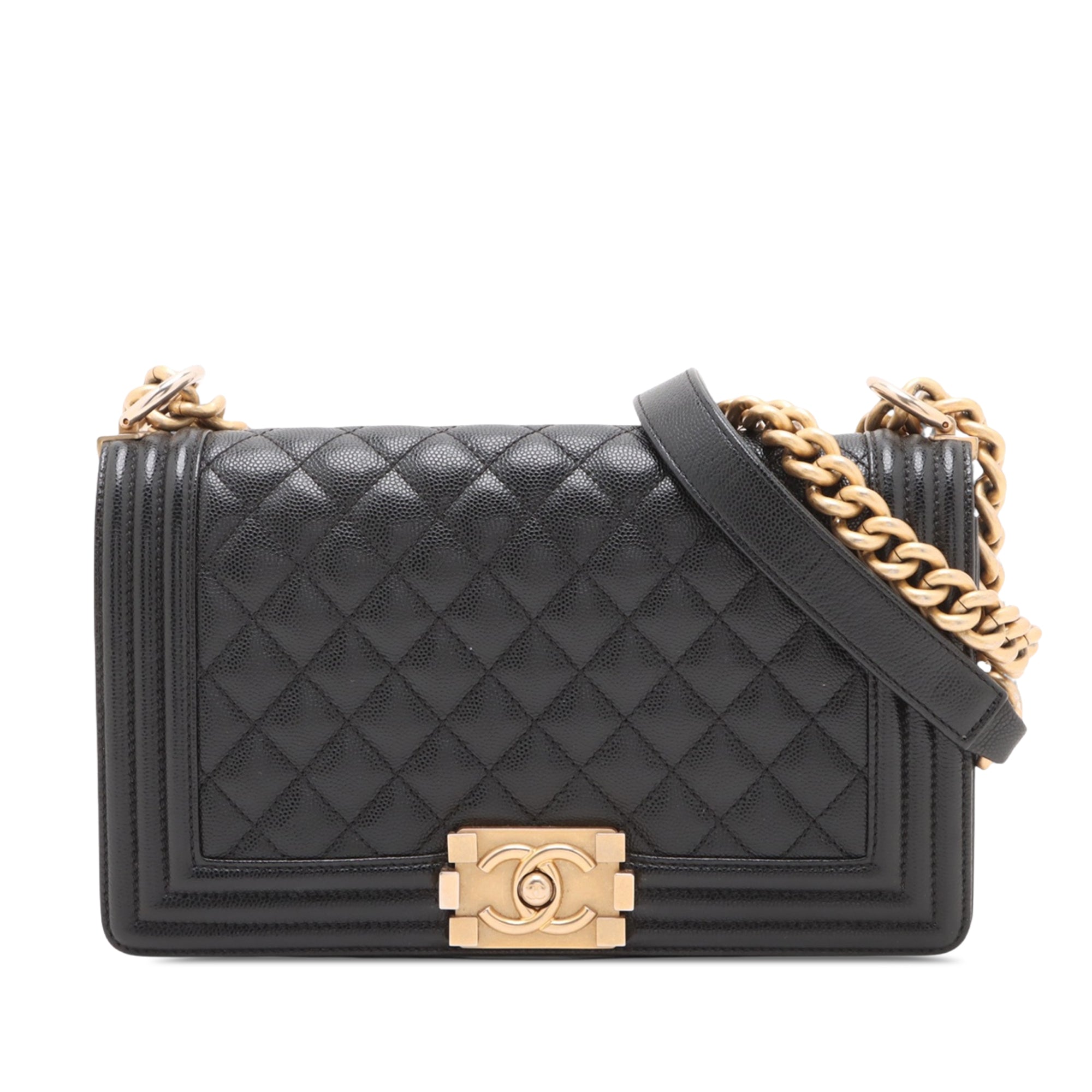 Chanel Old Medium Quilted Caviar Boy Flap - image 1