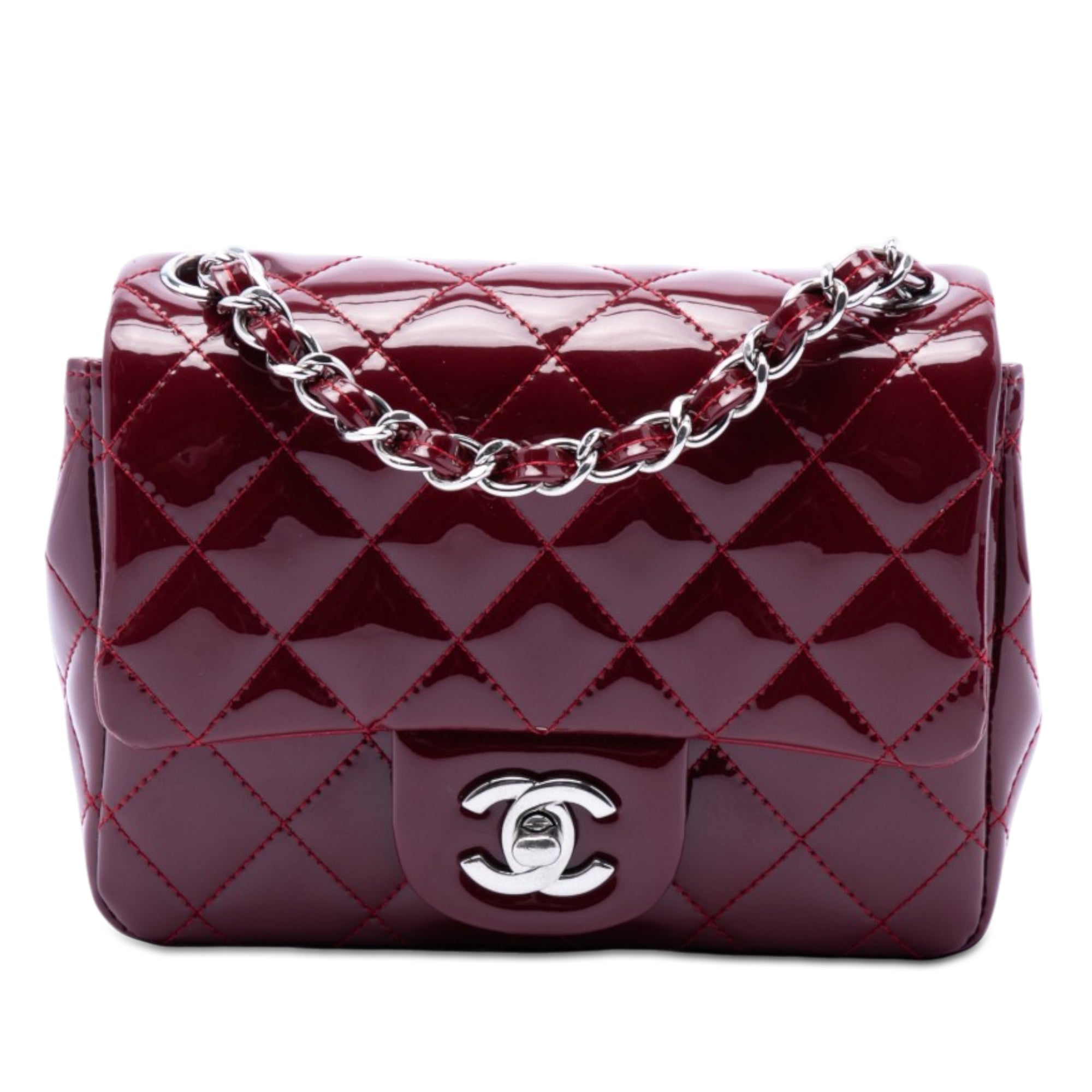 Chanel Mini Square Classic Patent Single Flap - image 1