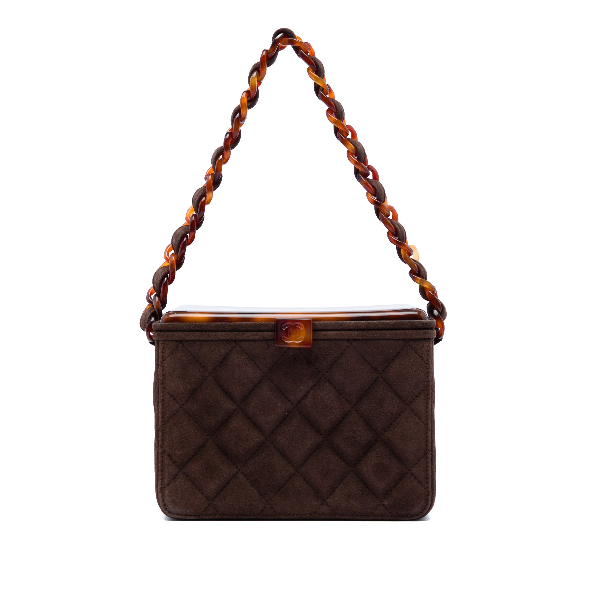 Chanel CC Quilted Suede Box Vanity Bag - image 1
