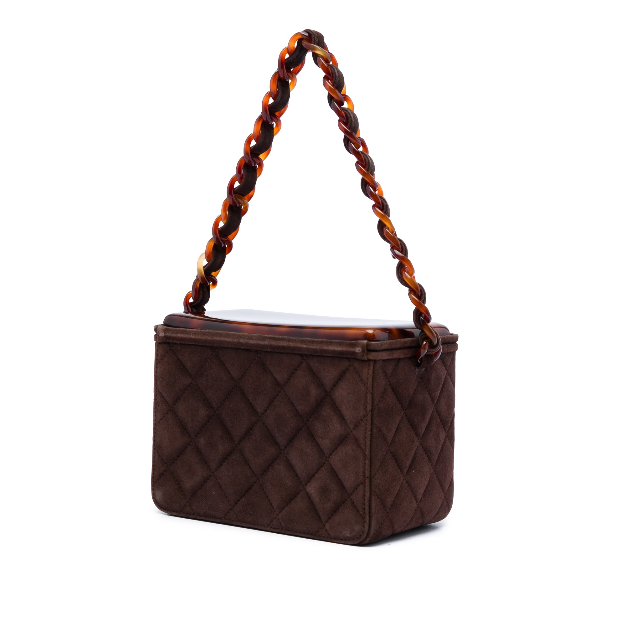 Chanel CC Quilted Suede Box Vanity Bag - image 2