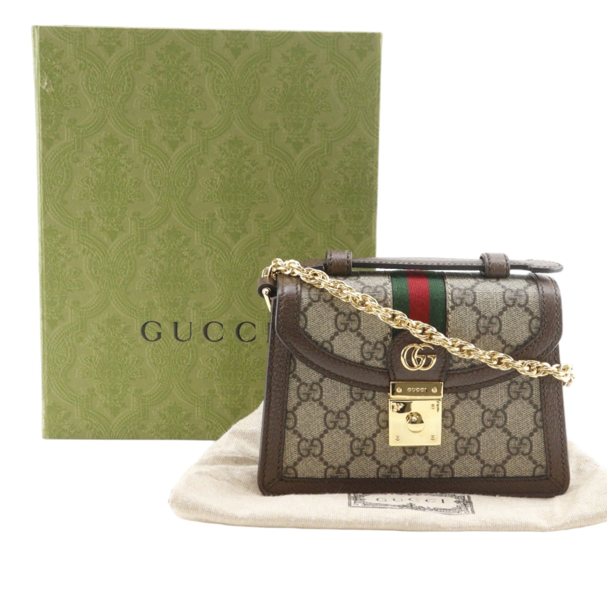 Gucci Small GG Supreme Web Ophidia Top Handle Bag - image 10