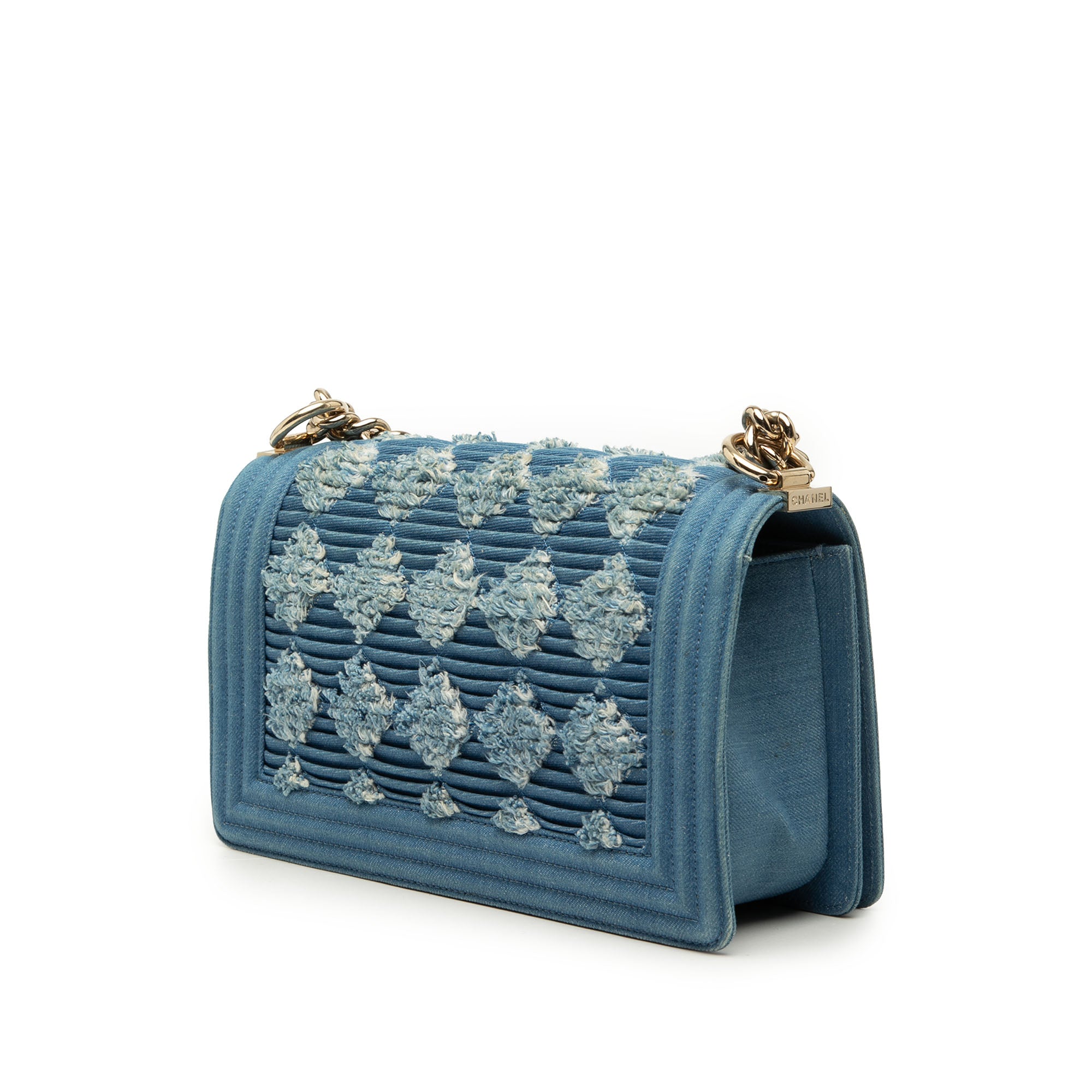 Chanel Old Medium Pleated Denim Boy Flap - image 2