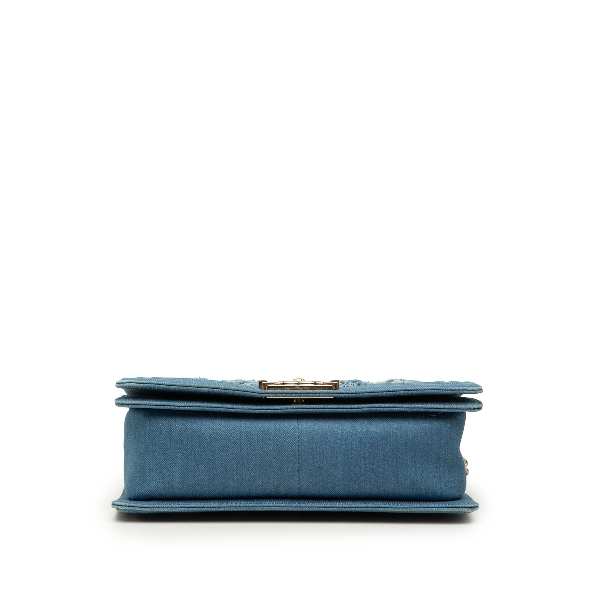 Chanel Old Medium Pleated Denim Boy Flap - image 3