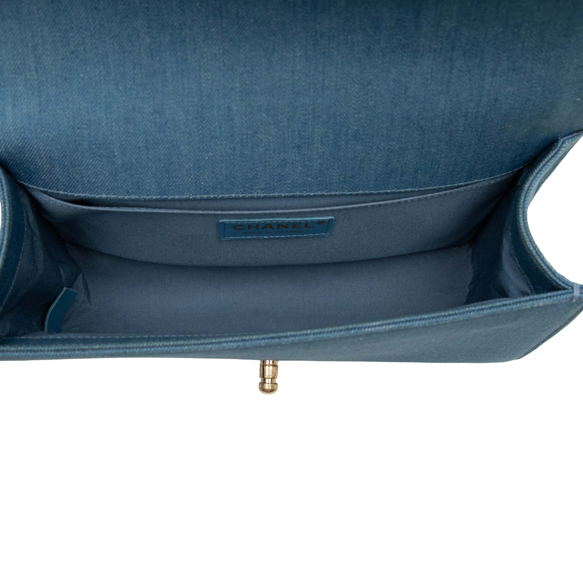 Chanel Old Medium Pleated Denim Boy Flap - image 4