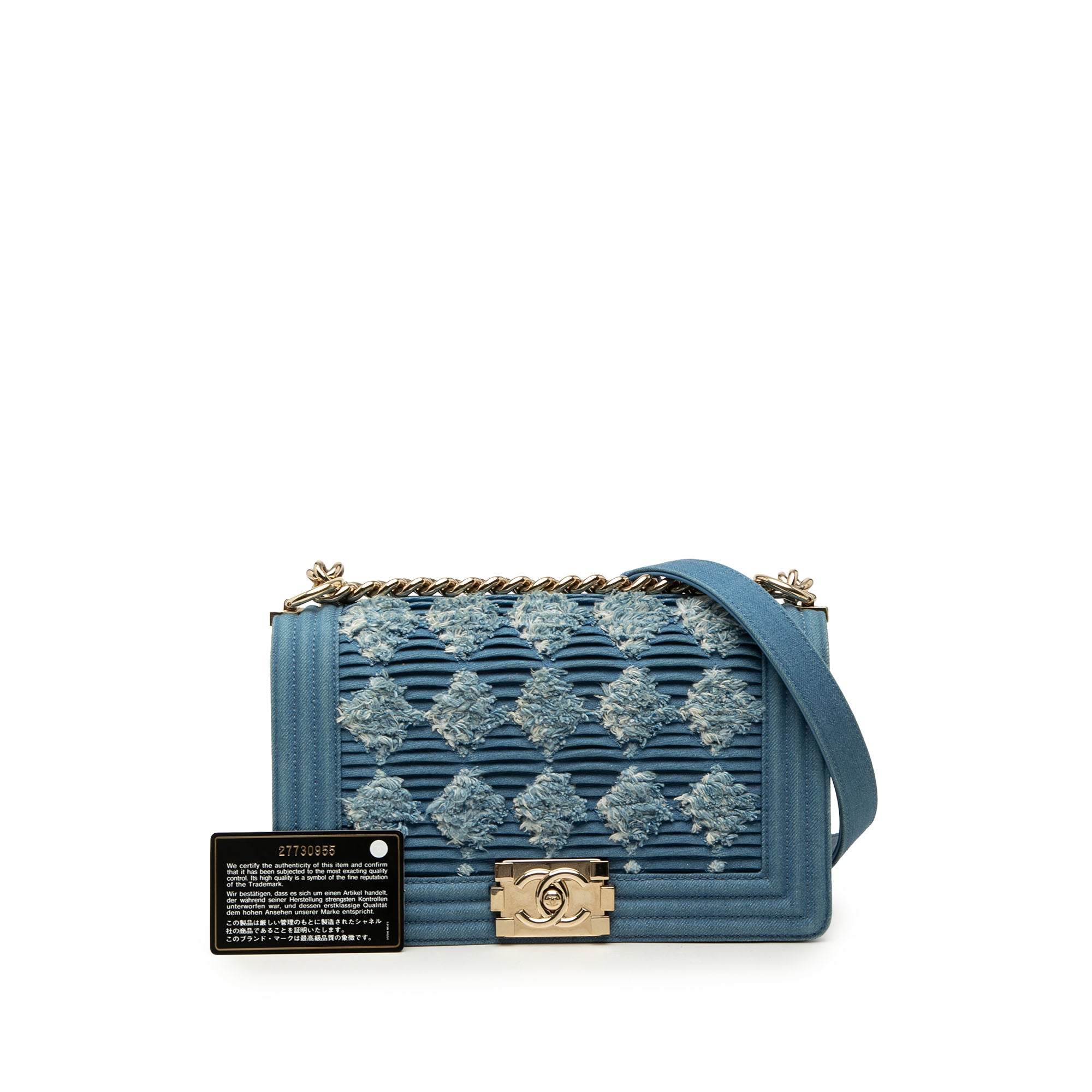 Chanel Old Medium Pleated Denim Boy Flap - image 7