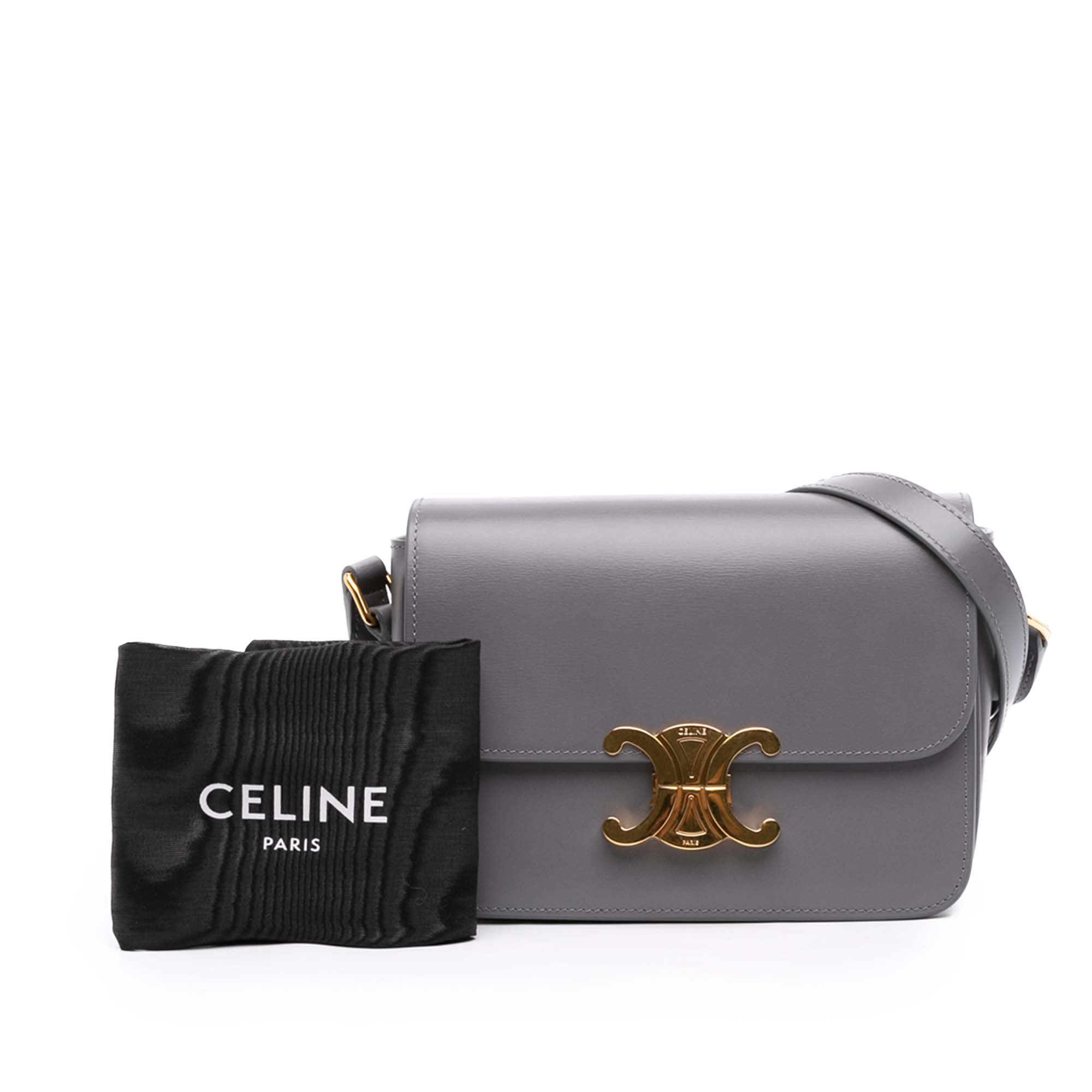 Celine Teen Shiny Calfskin Triomphe Crossbody - image 7