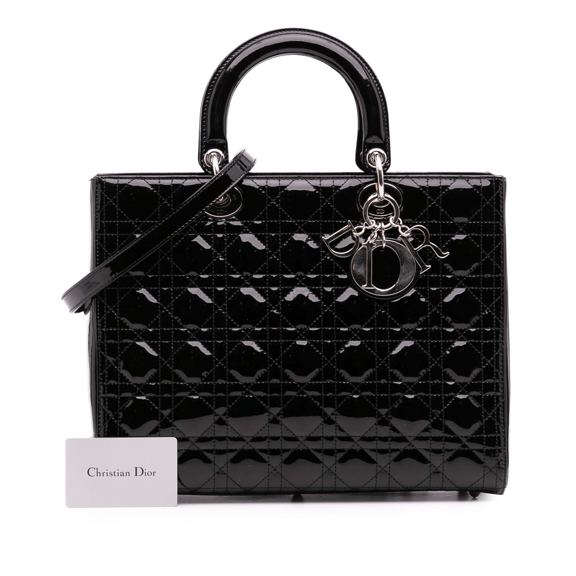 Dior Large Patent Cannage Lady Dior - image 12