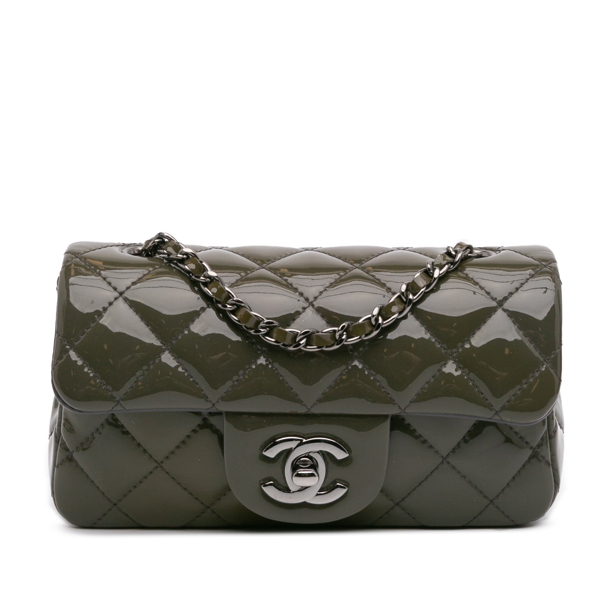 Chanel Extra Mini Rectangular Classic Patent Single Flap - image 1