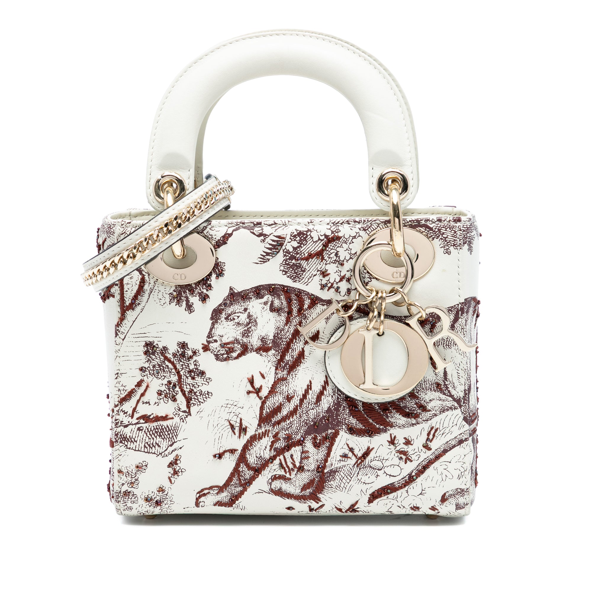 Dior Limited Edition Mini Calfskin Embroidered Toile de Jouy Lady Dior - image 1