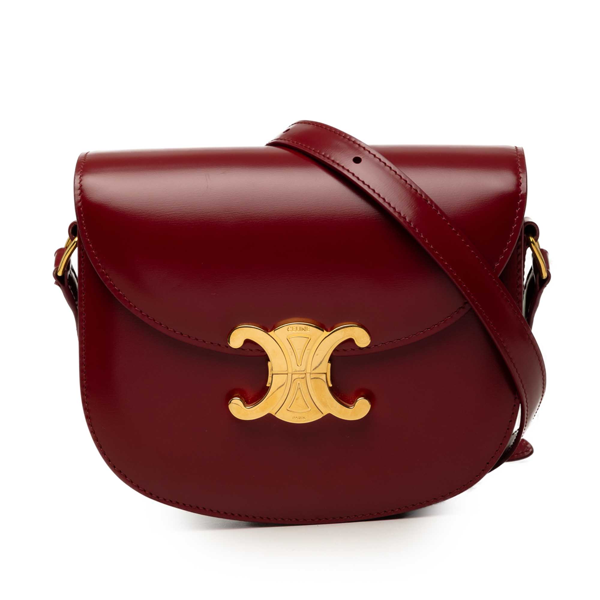 Celine Teen Shiny Calfskin Triomphe Besace Clea Crossbody - image 1