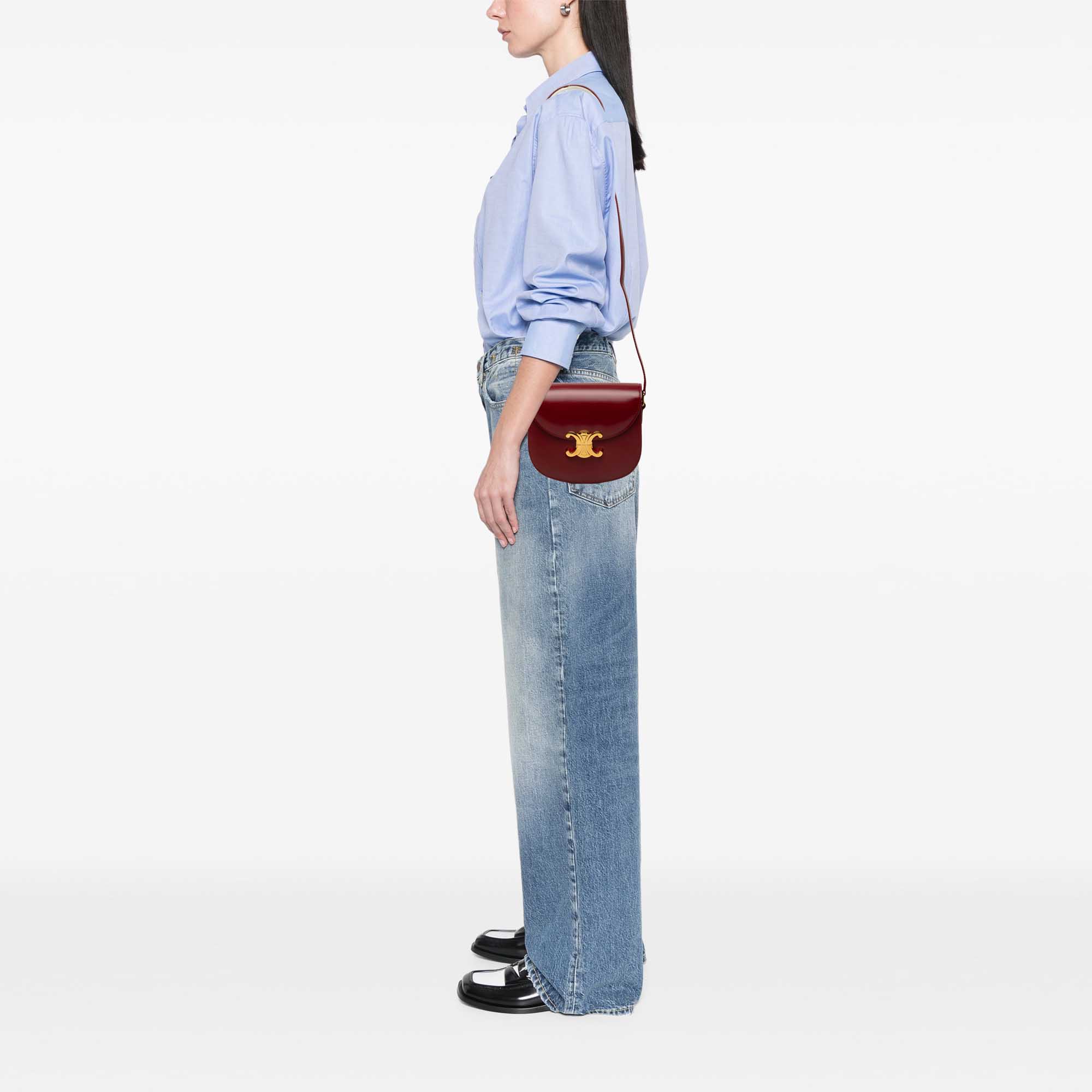 Celine Teen Shiny Calfskin Triomphe Besace Clea Crossbody - image 6