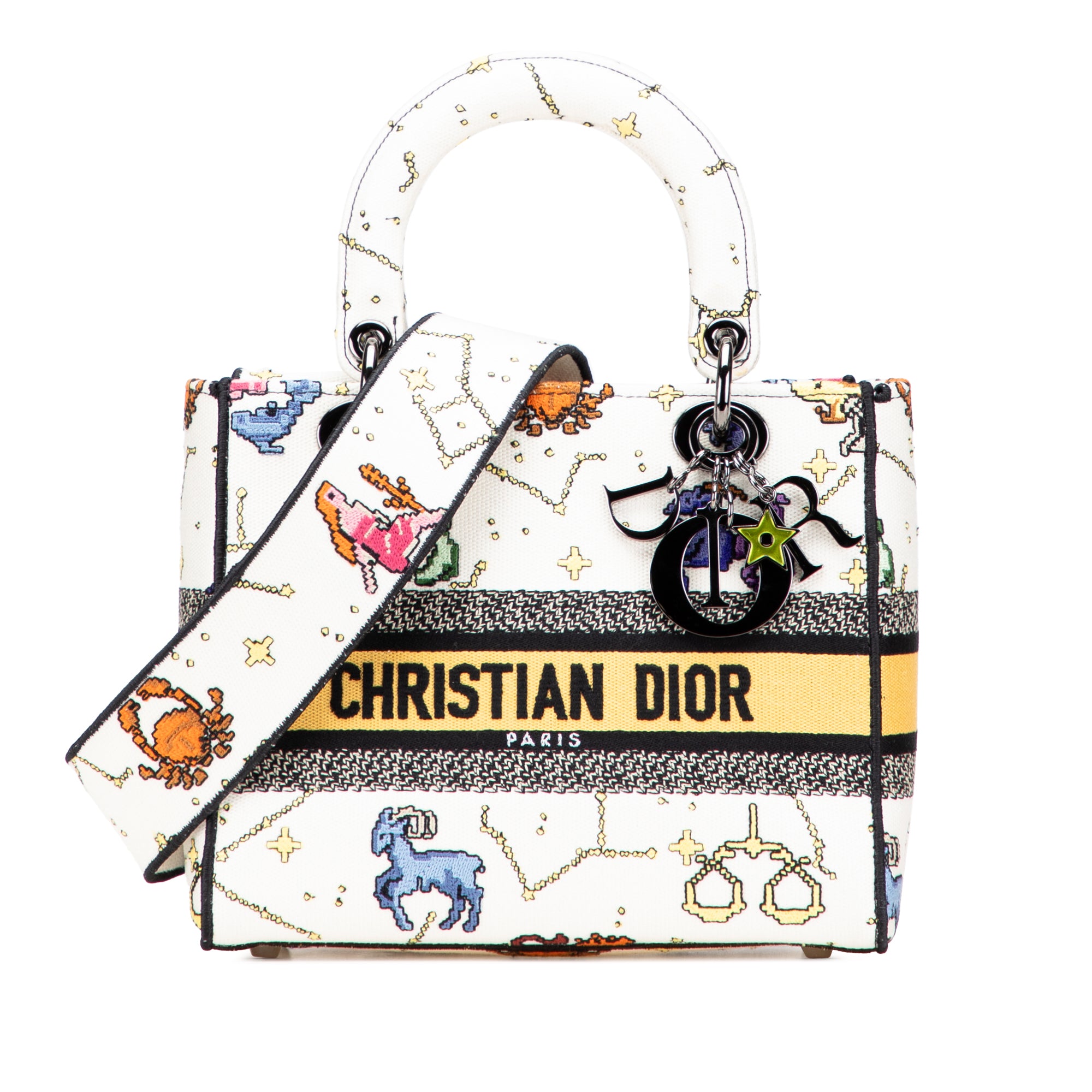 Dior Medium Embroidered Canvas Pixel Zodiac Lady D Lite - image 1