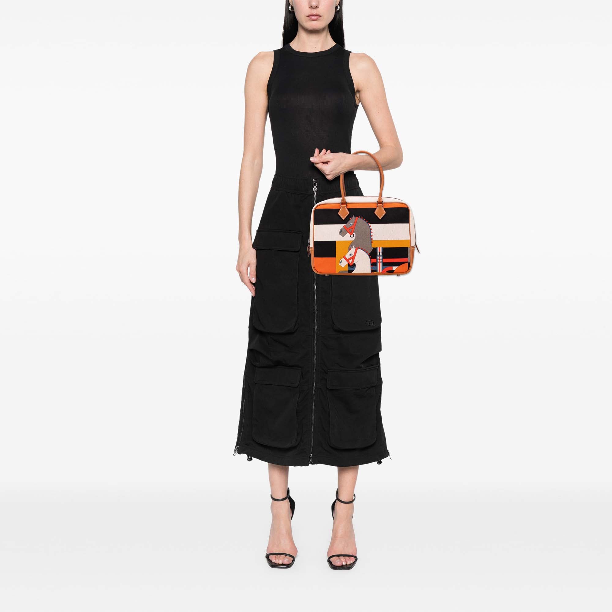 Hermès Barenia and Toile Rocobar Plume 32 - image 10