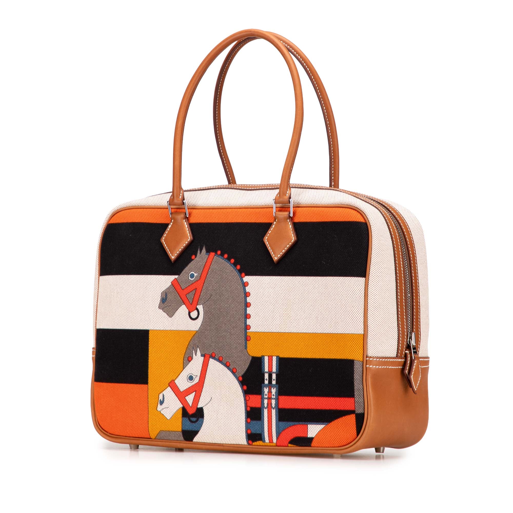 Hermès Barenia and Toile Rocobar Plume 32 - image 2