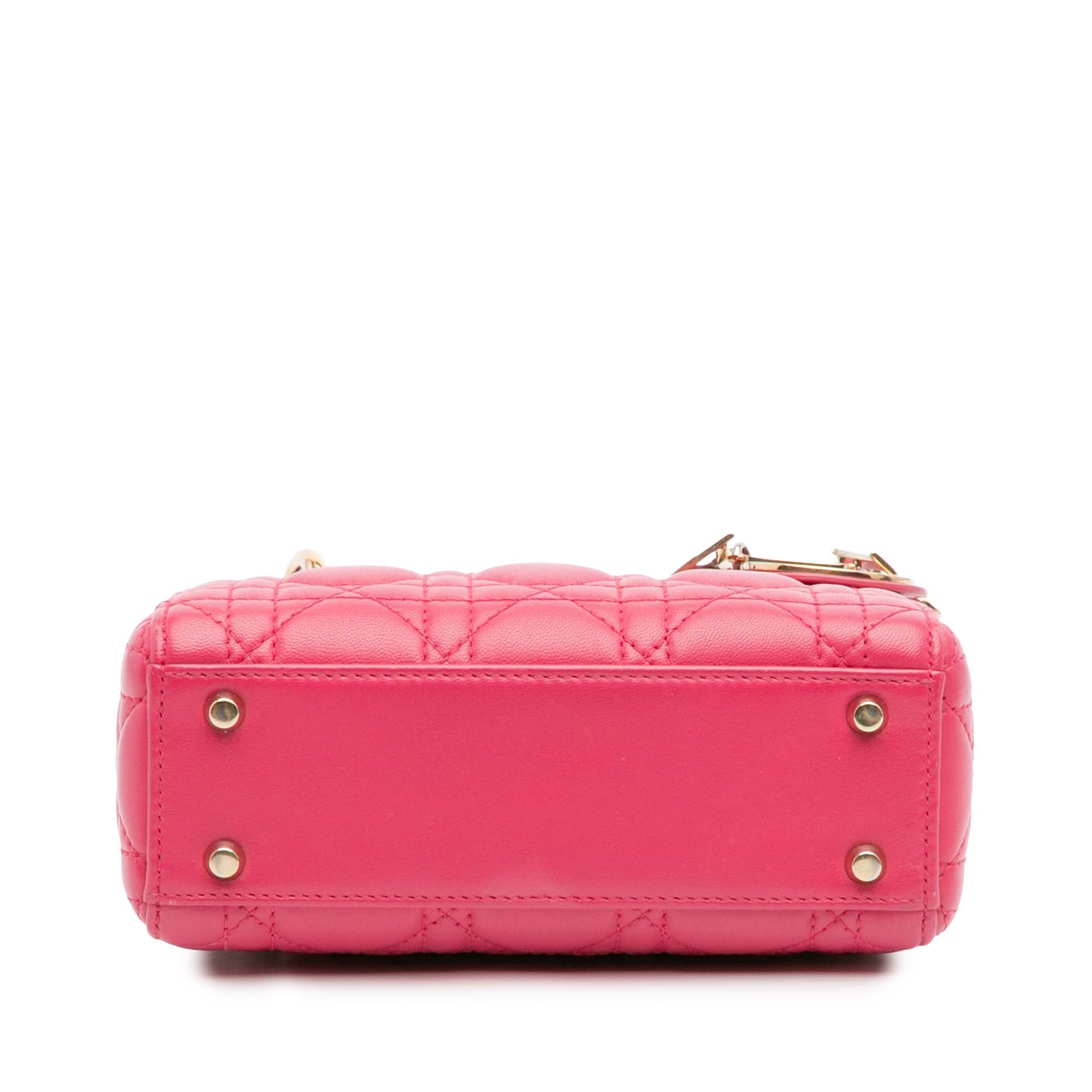 Dior Mini Lambskin Cannage Lady Dior - image 3
