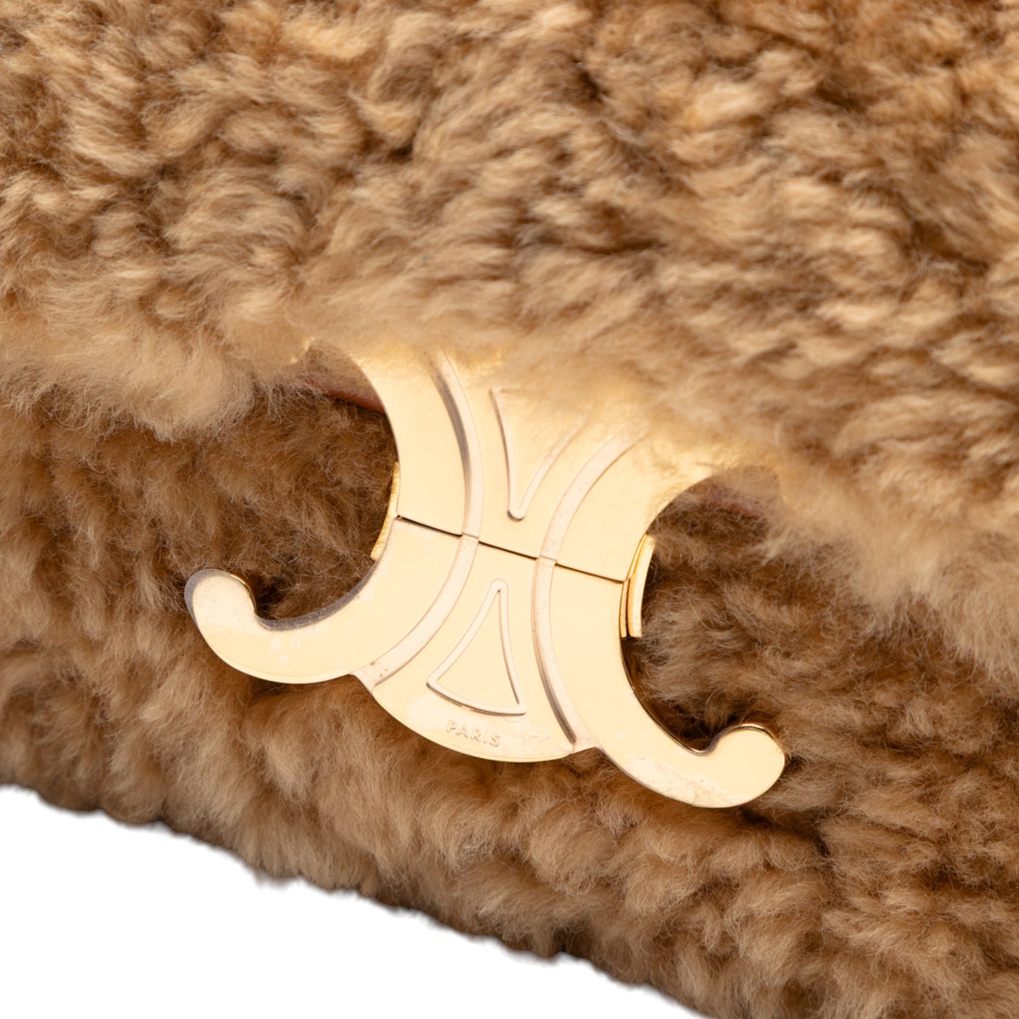 Celine Shearling Triomphe Shoulder Bag - image 6