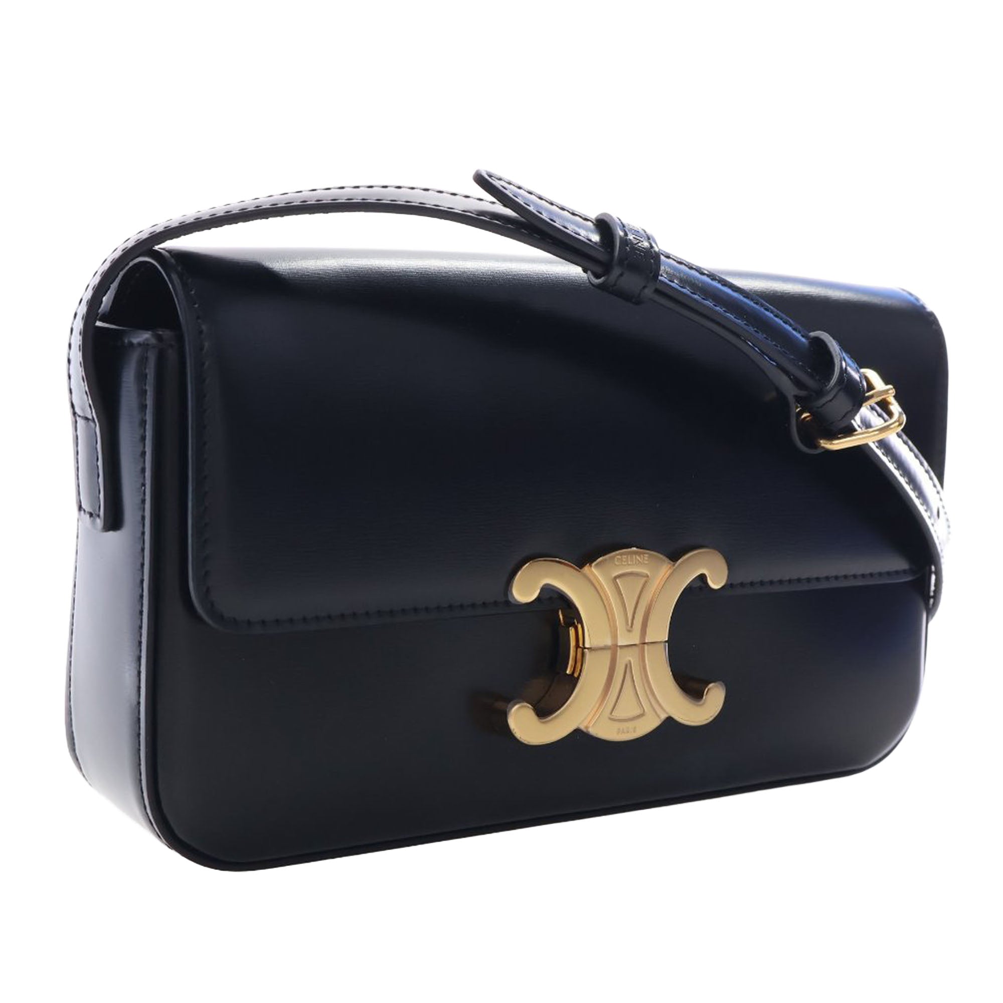 Celine Shiny Calfskin Triomphe Claude Shoulder Bag - image 13