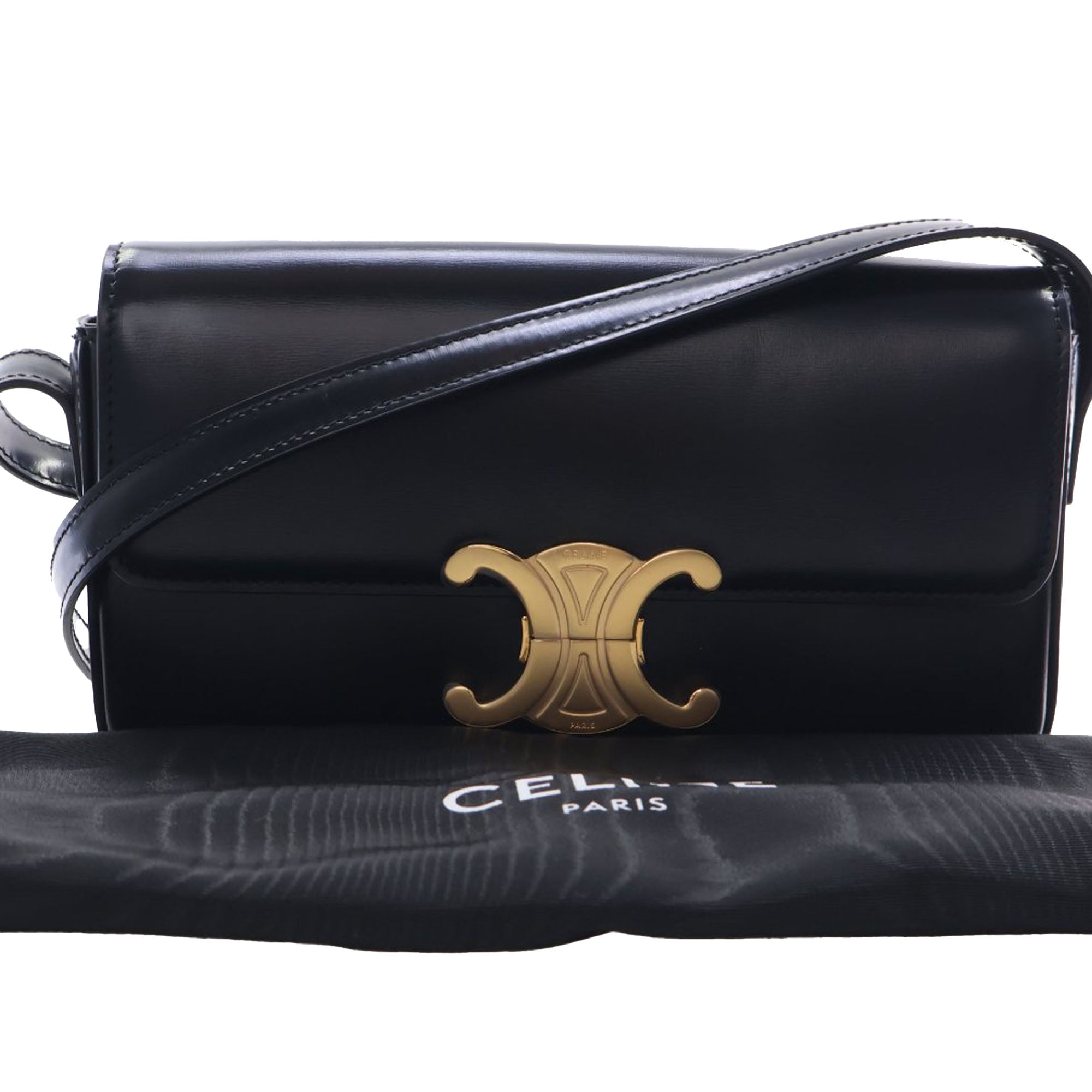 Celine Shiny Calfskin Triomphe Claude Shoulder Bag - image 14