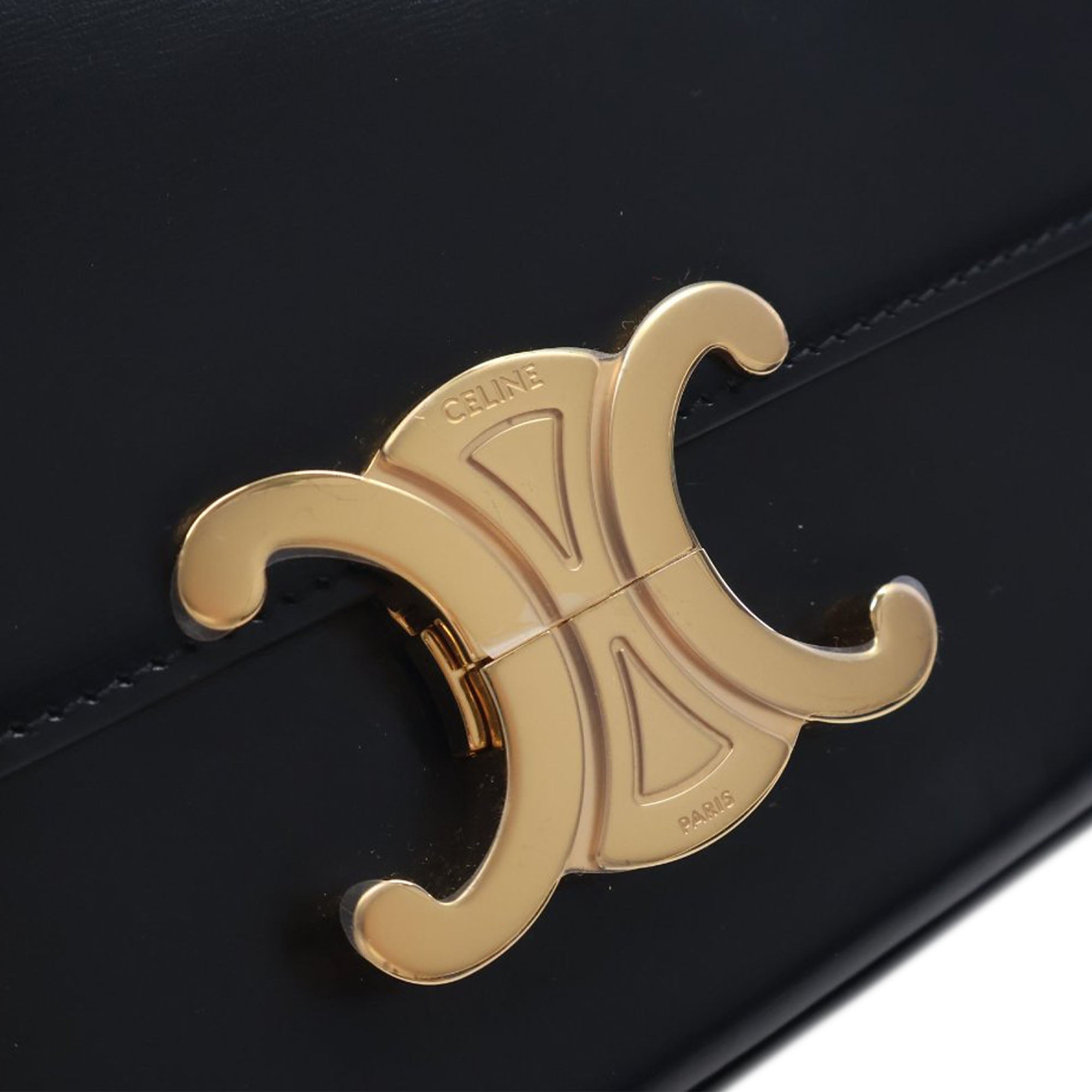 Celine Shiny Calfskin Triomphe Claude Shoulder Bag - image 5