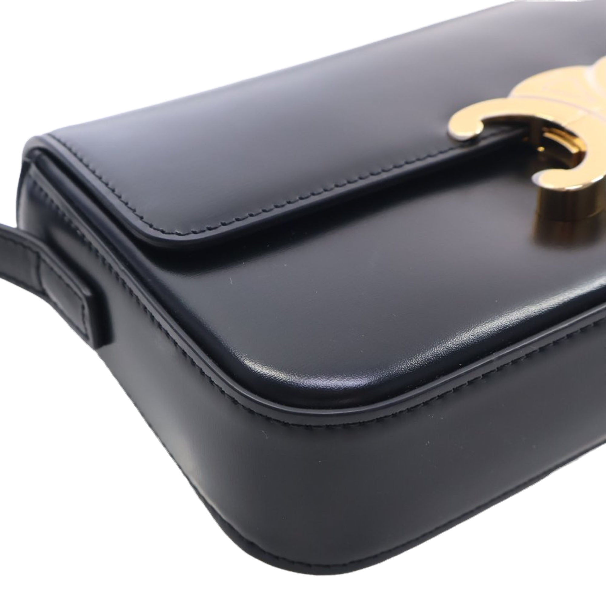 Celine Shiny Calfskin Triomphe Claude Shoulder Bag - image 9