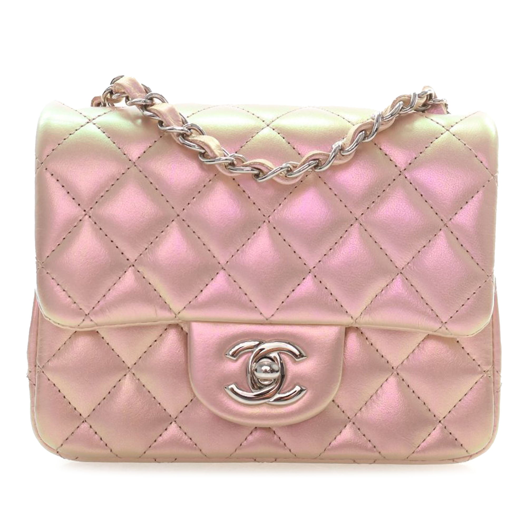 Chanel Mini Square Classic Iridescent Lambskin Single Flap - image 1