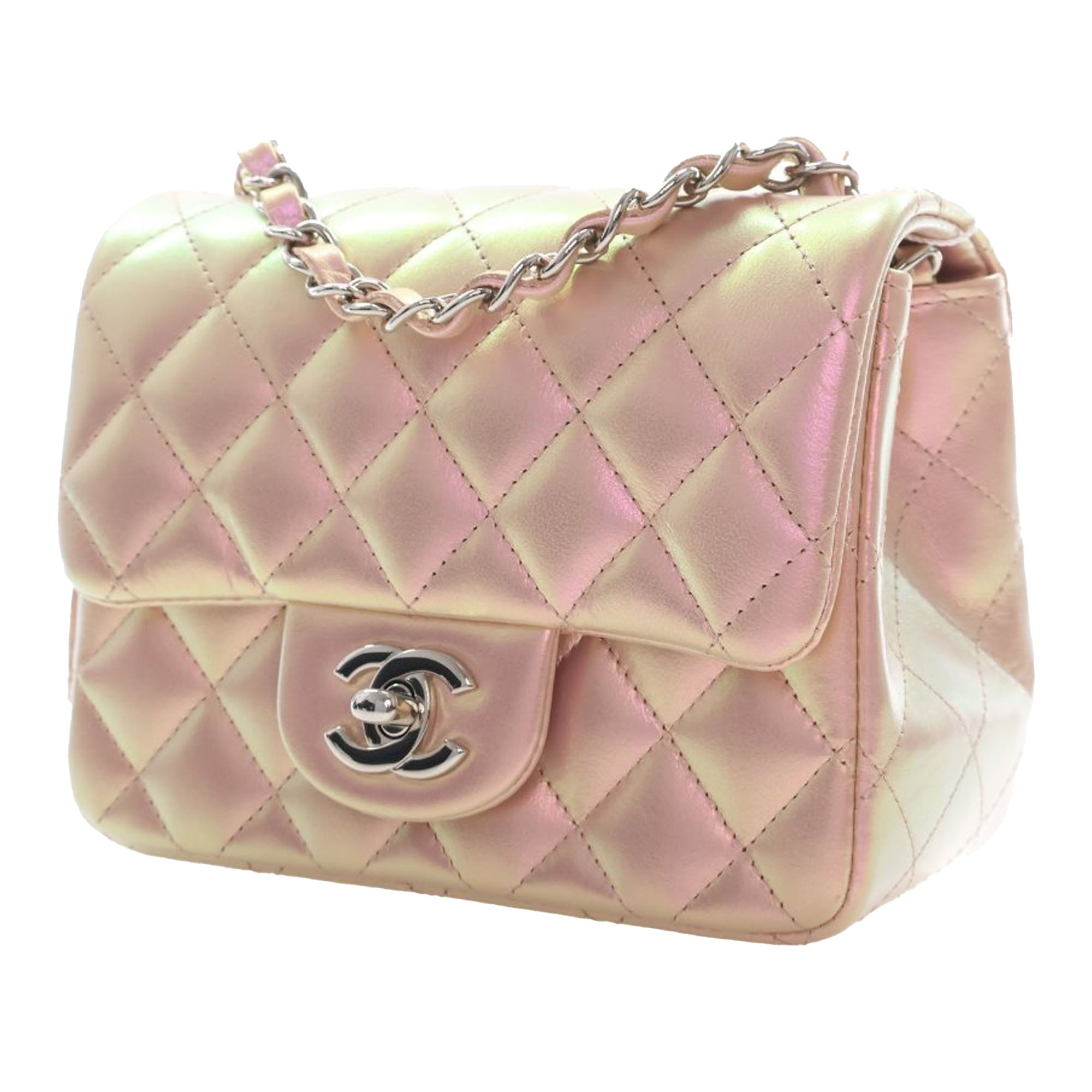 Chanel Mini Square Classic Iridescent Lambskin Single Flap - image 10