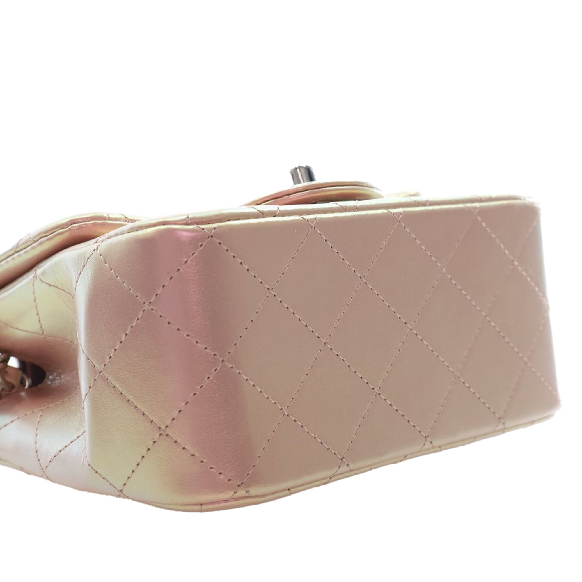 Chanel Mini Square Classic Iridescent Lambskin Single Flap - image 13