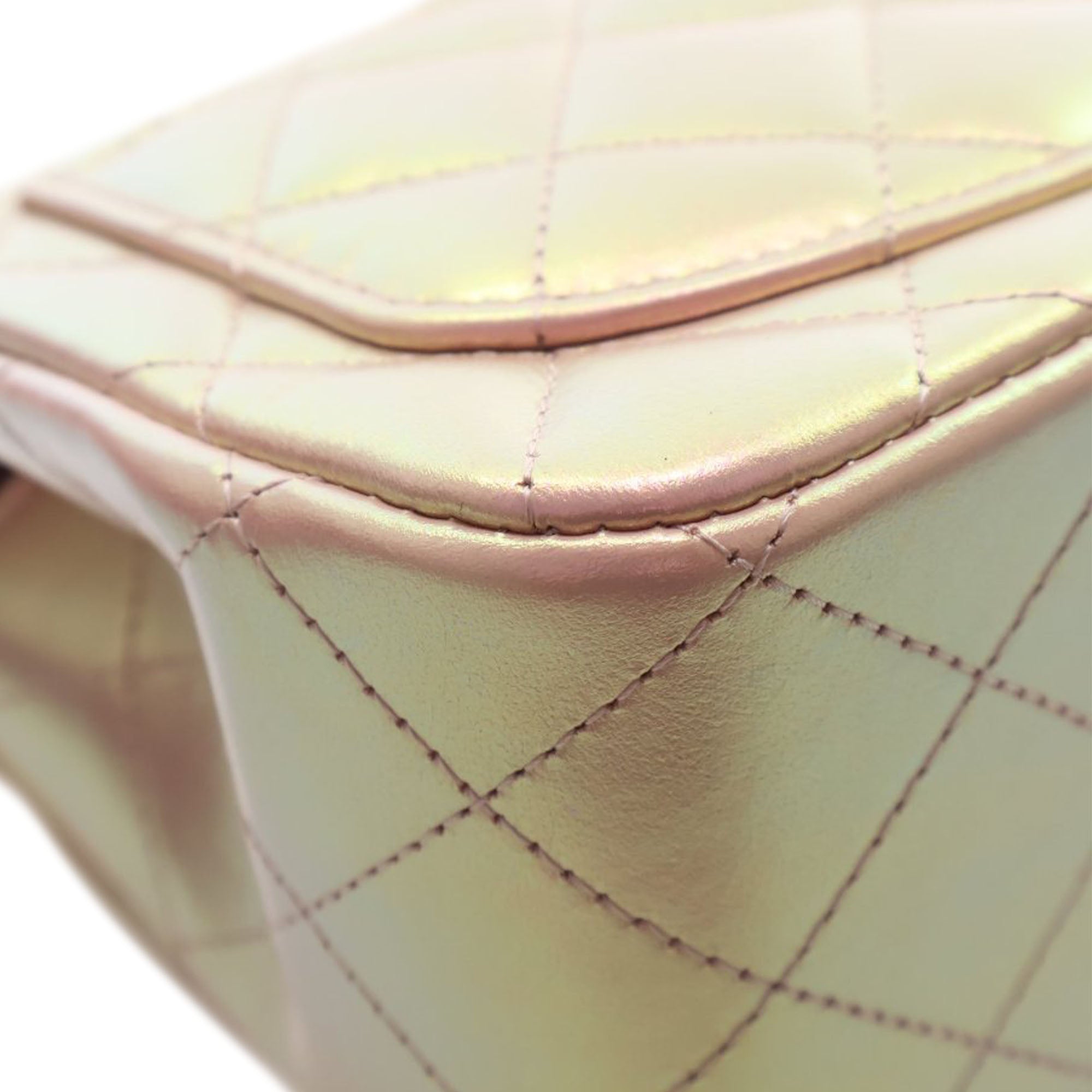 Chanel Mini Square Classic Iridescent Lambskin Single Flap - image 9