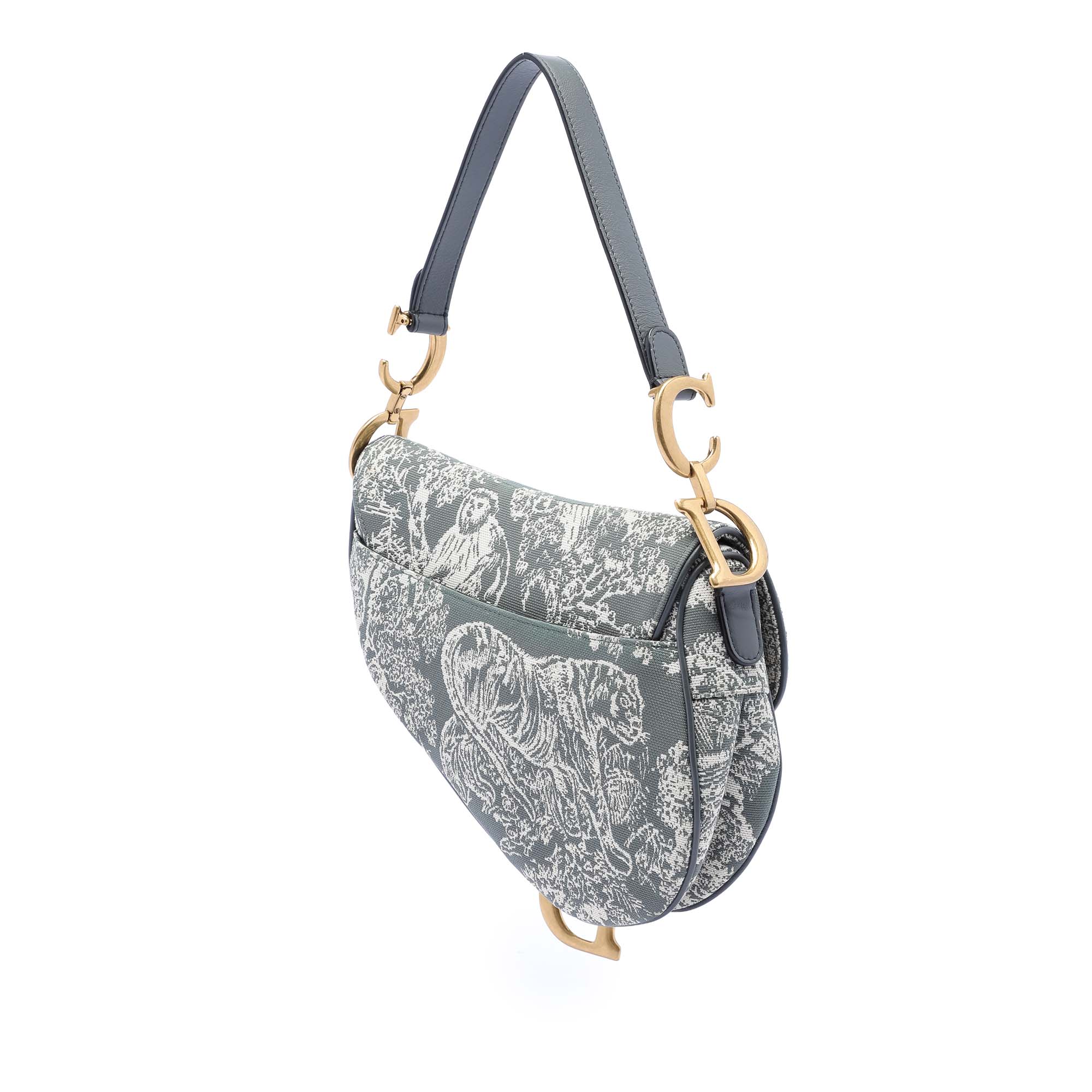 Dior Canvas Embroidered Reverse Toile De Jouy Saddle Bag - image 2