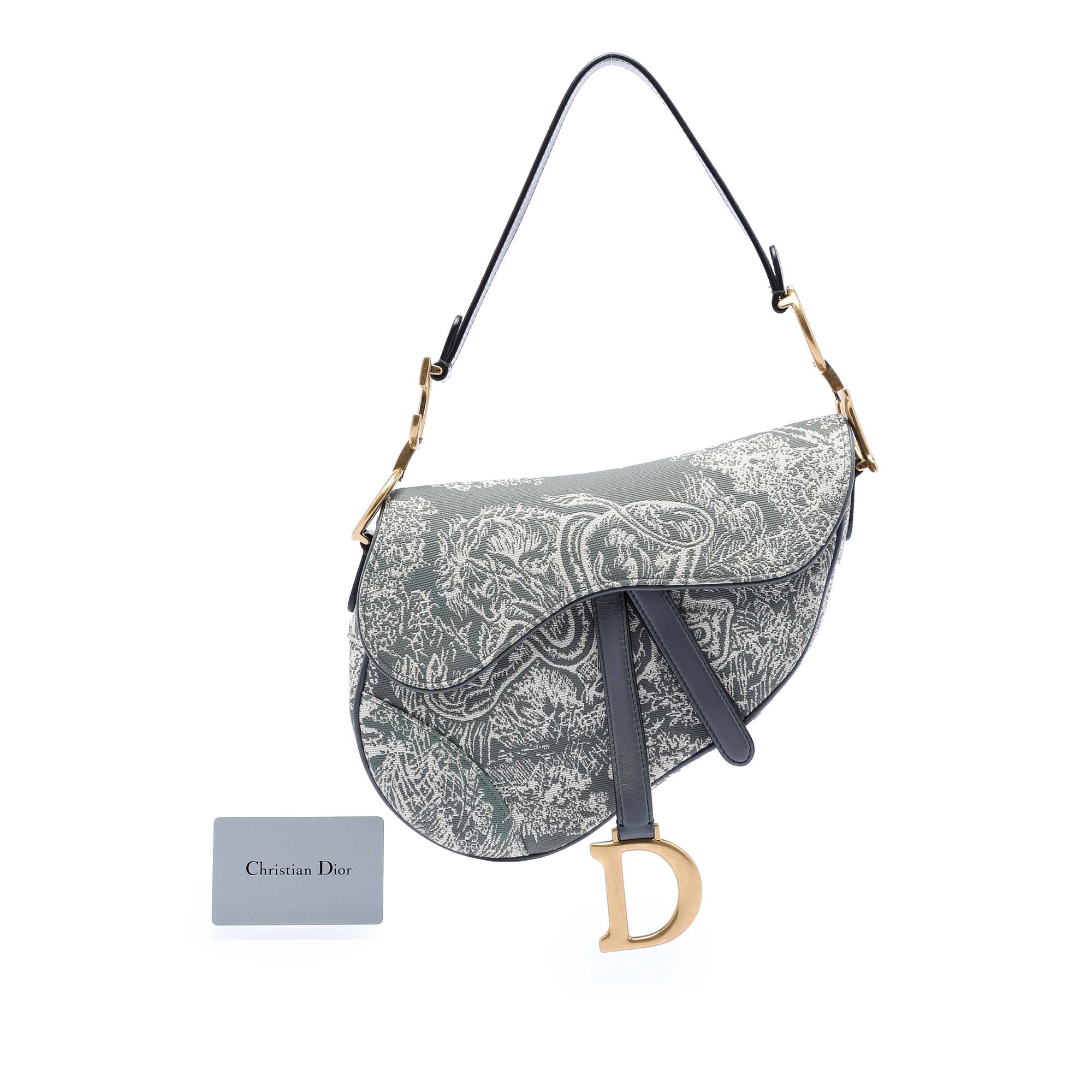 Dior Canvas Embroidered Reverse Toile De Jouy Saddle Bag - image 9