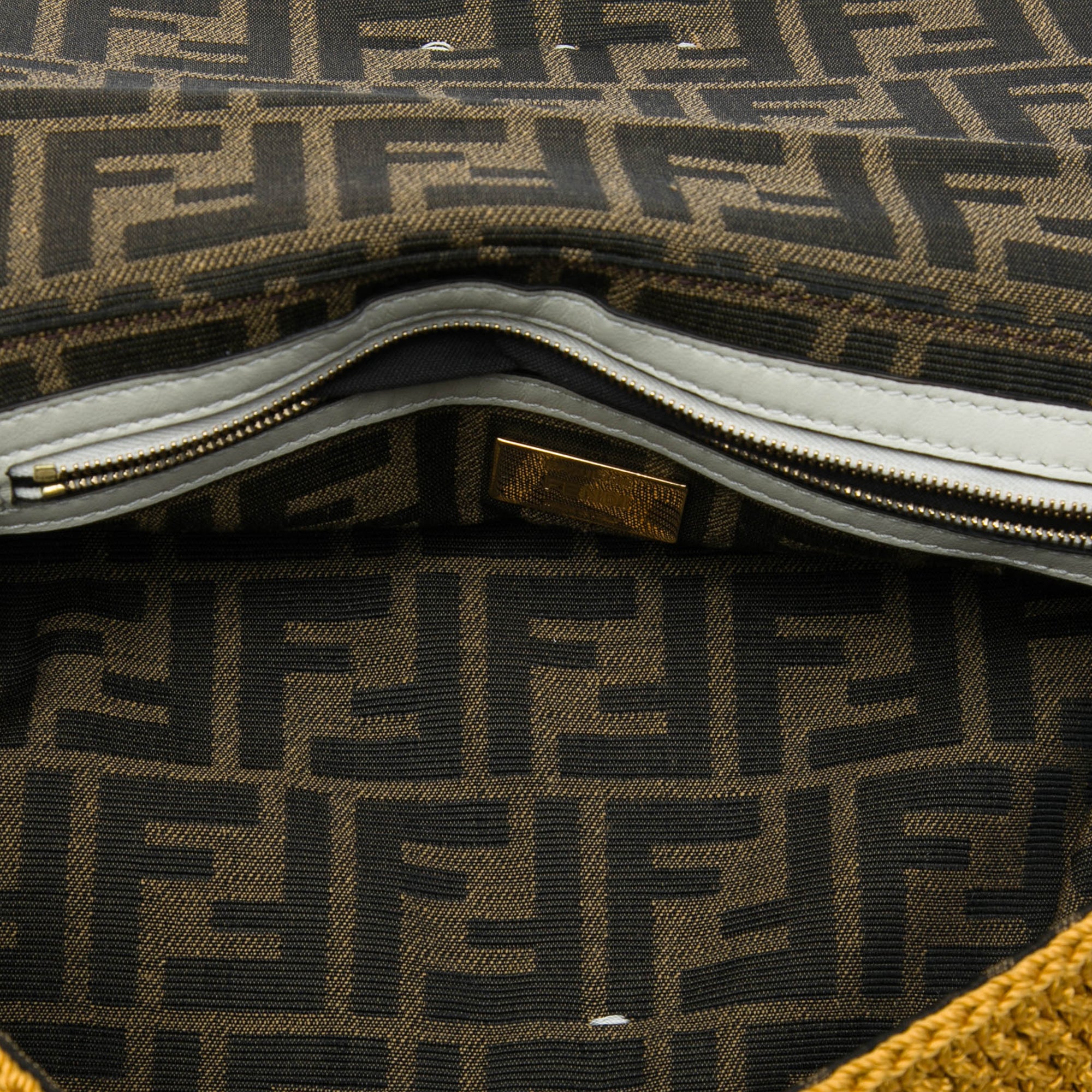 Fendi Crochet Raffia Baguette Satchel - image 4