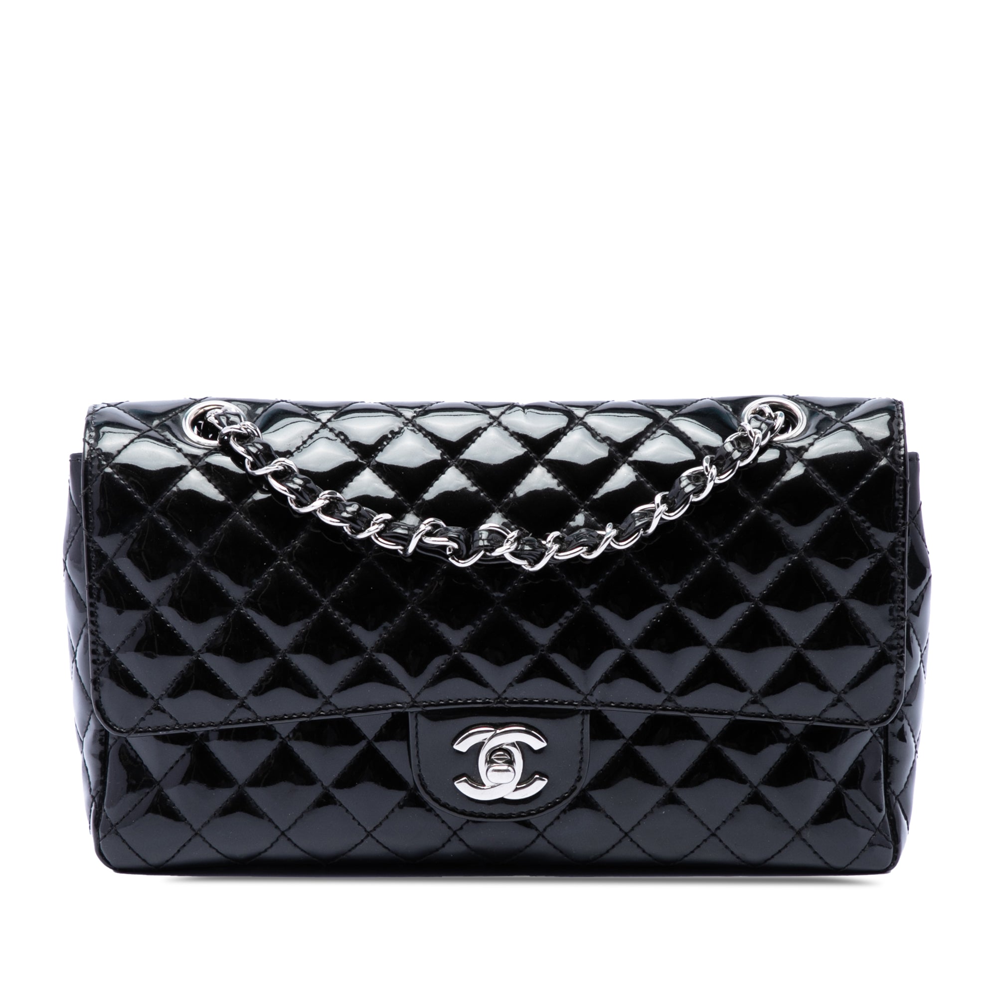 Chanel Medium Quilted Patent Secret Label Flap - image 1