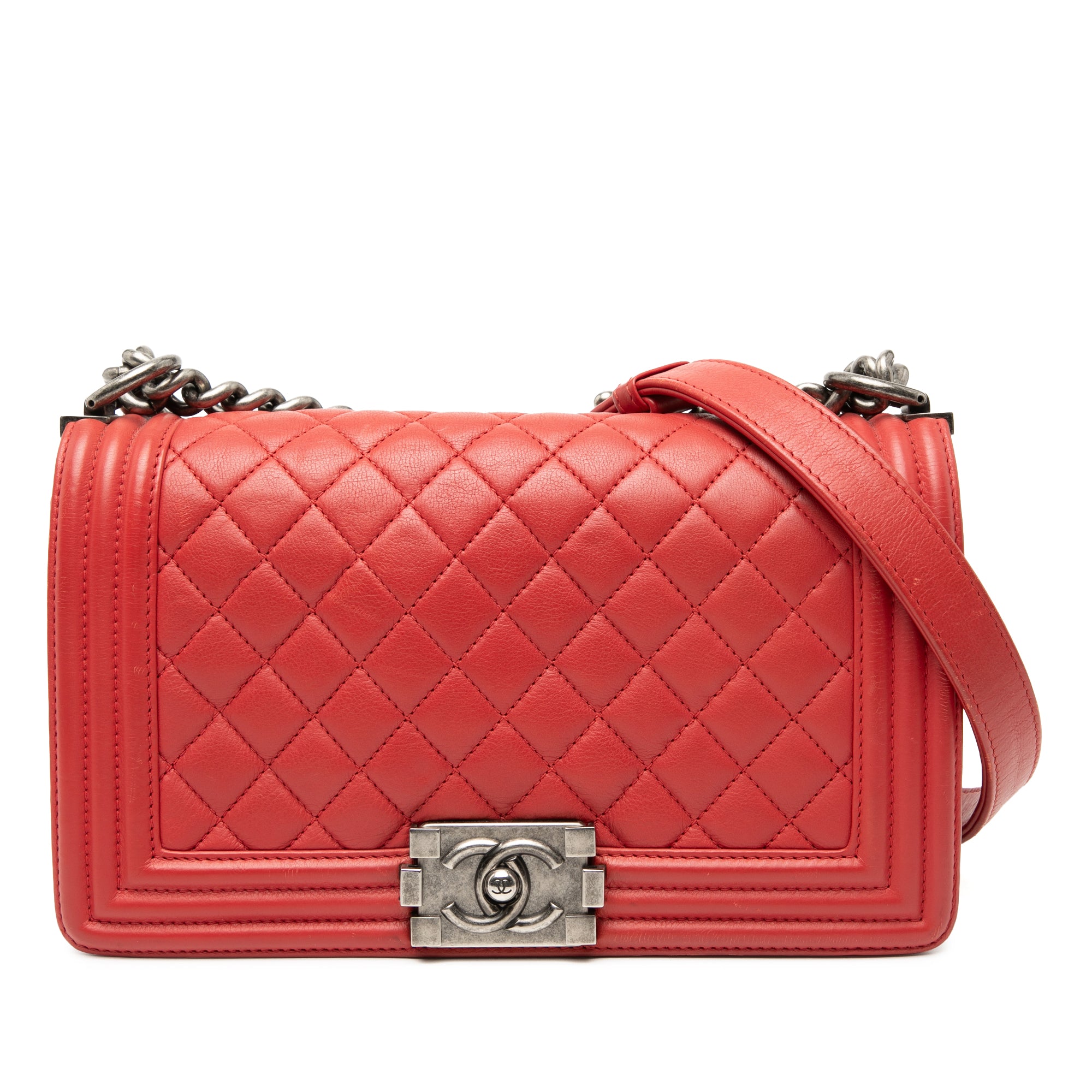 Chanel Old Medium Quilted Lambskin Boy Flap - image 1