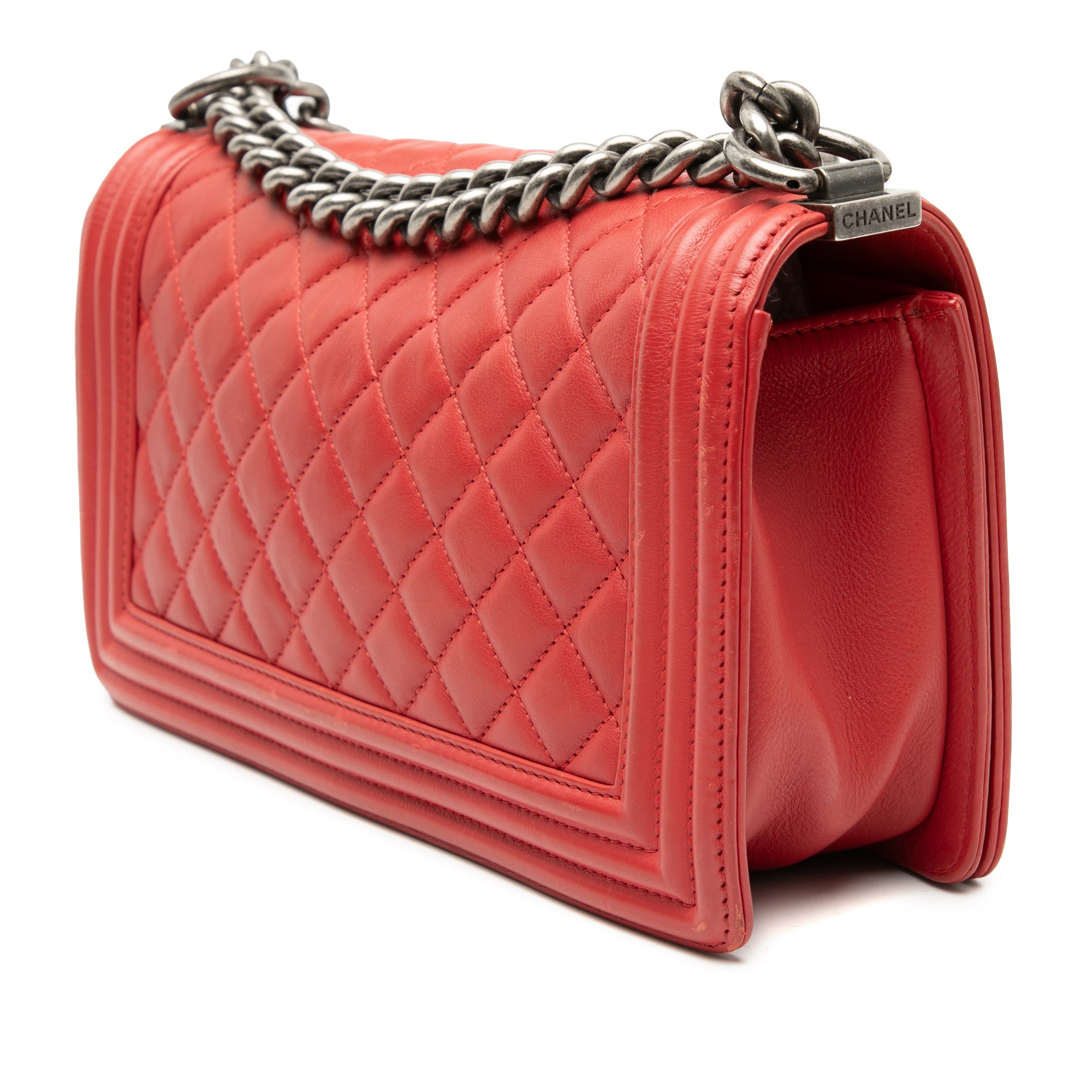 Chanel Old Medium Quilted Lambskin Boy Flap - image 2