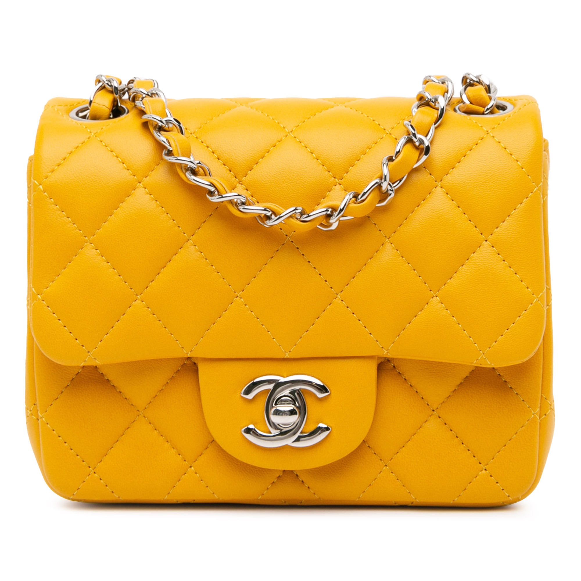 Chanel Mini Square Classic Lambskin Single Flap - image 1