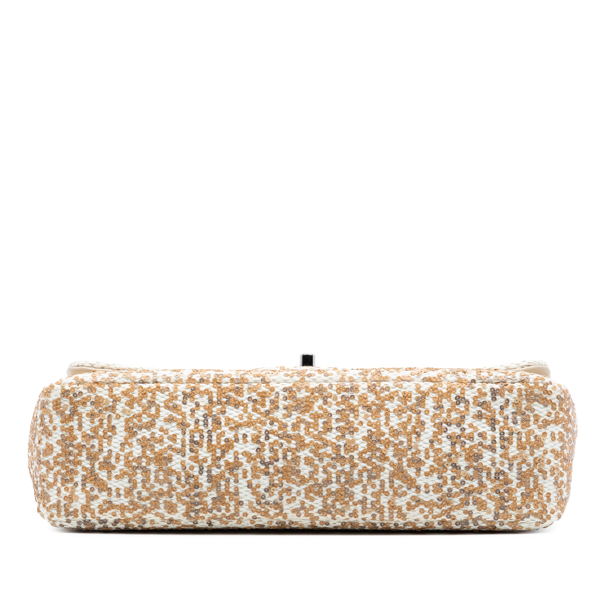 Chanel Jumbo Raffia Sequin Single Flap - image 3