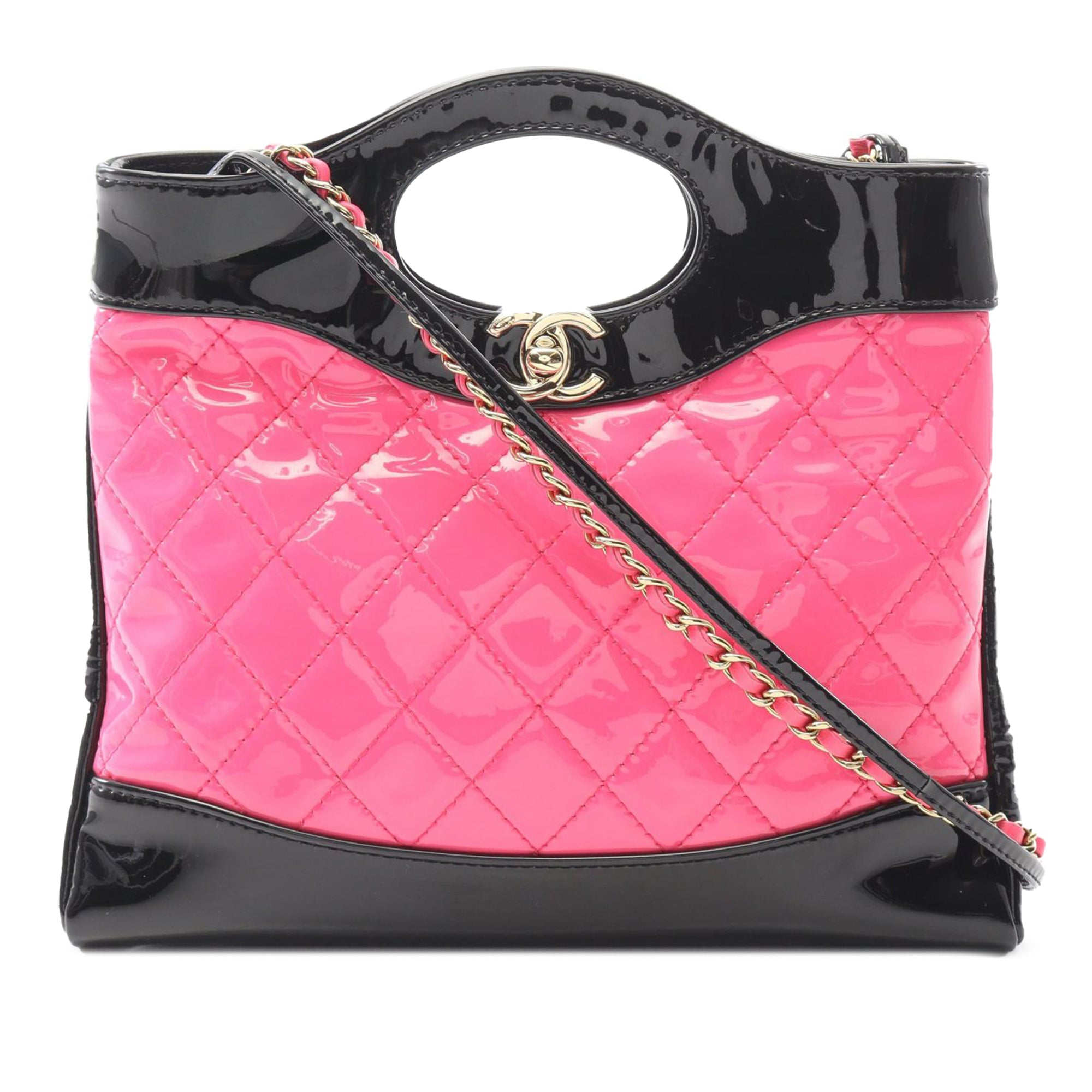 Chanel Mini Bicolor Quilted Patent 31 Shopping Bag - image 1