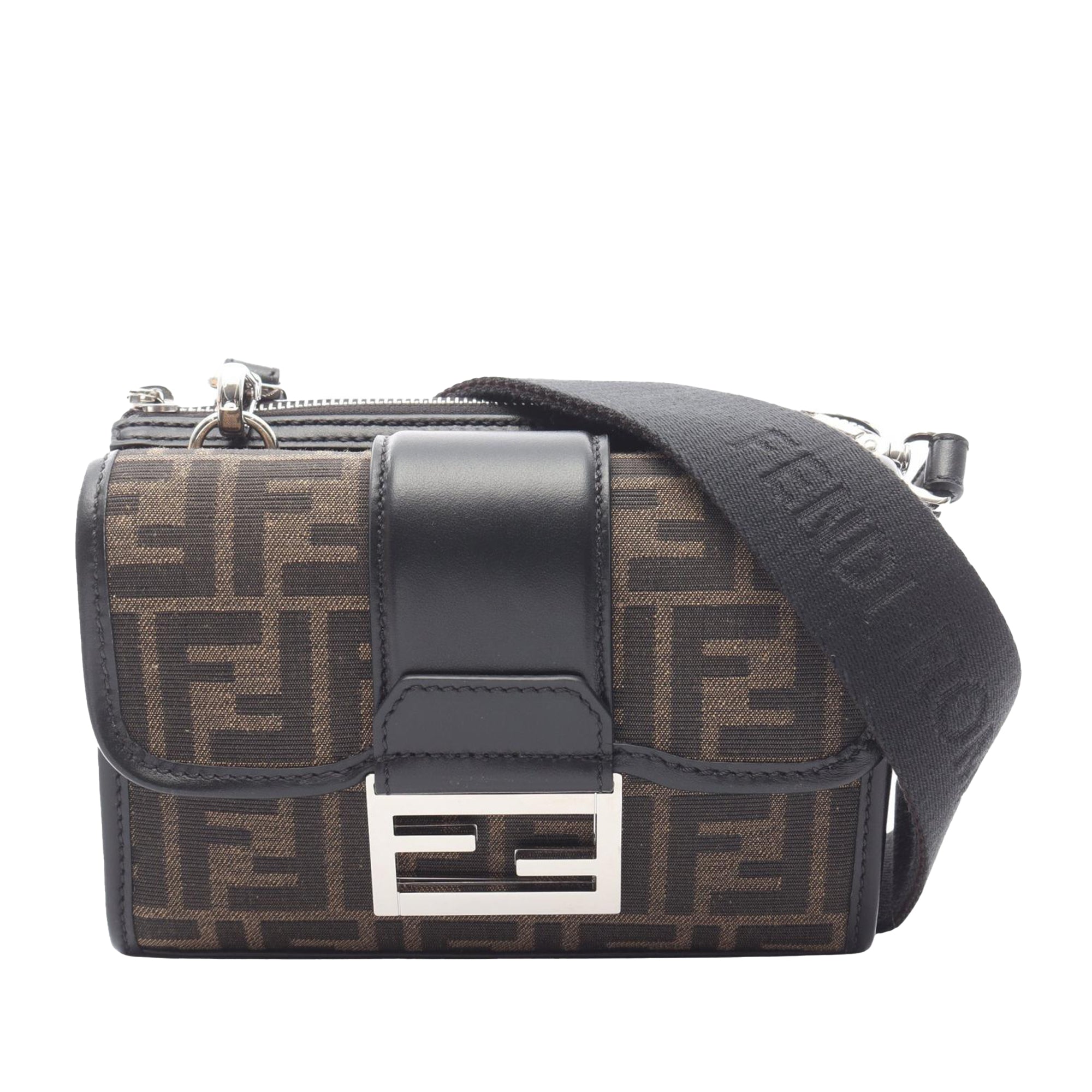 Fendi Zucca Canvas Double Baguette Crossbody - image 1
