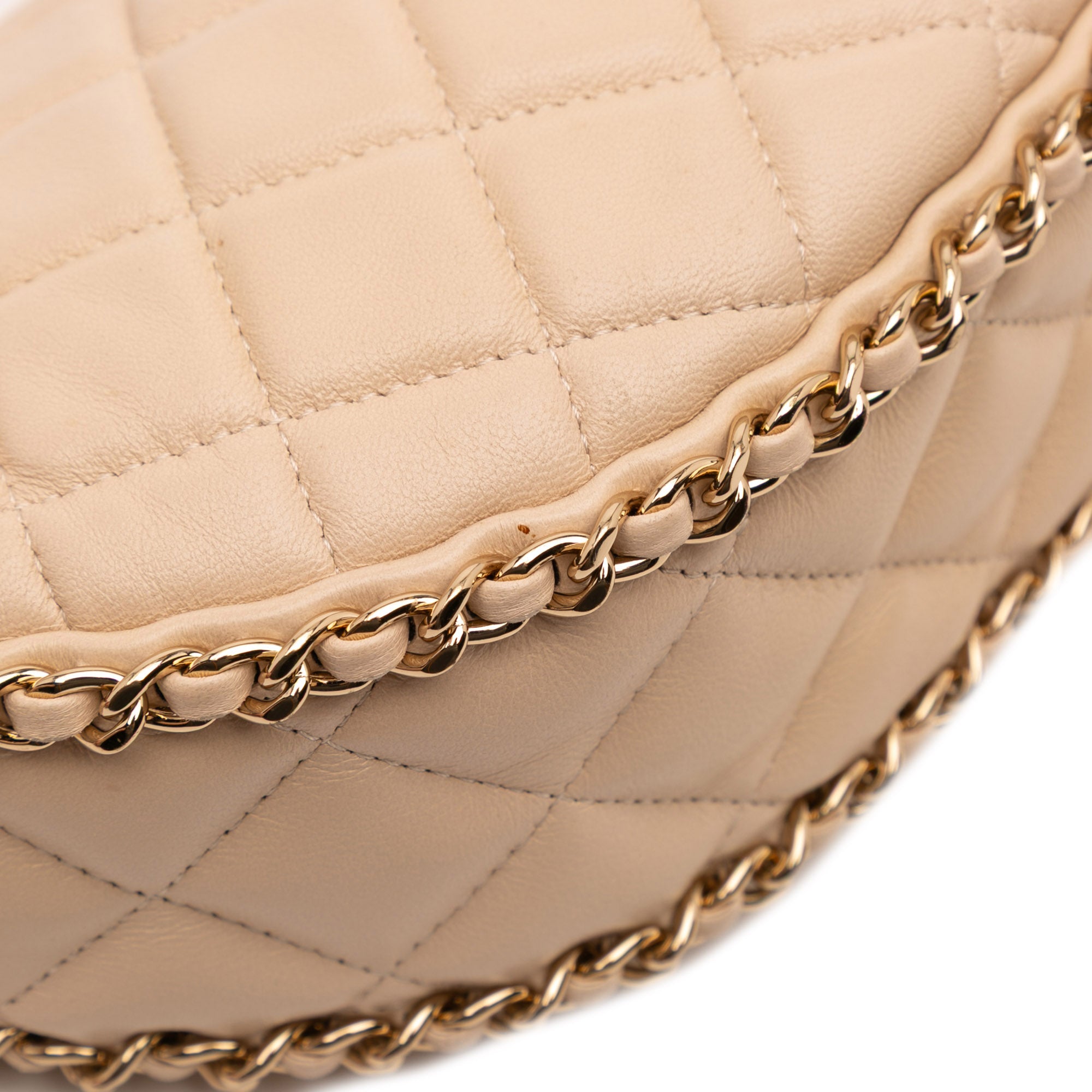 Chanel Small Quilted Lambskin Chain Around Hook Hobo Bag - image 11
