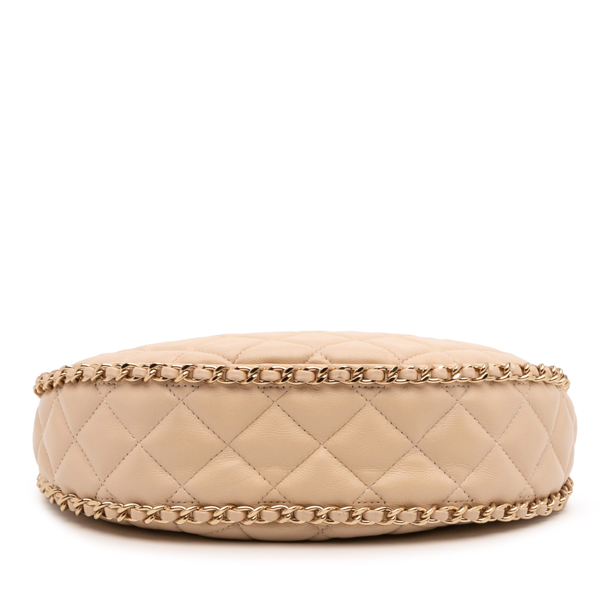 Chanel Small Quilted Lambskin Chain Around Hook Hobo Bag - image 3