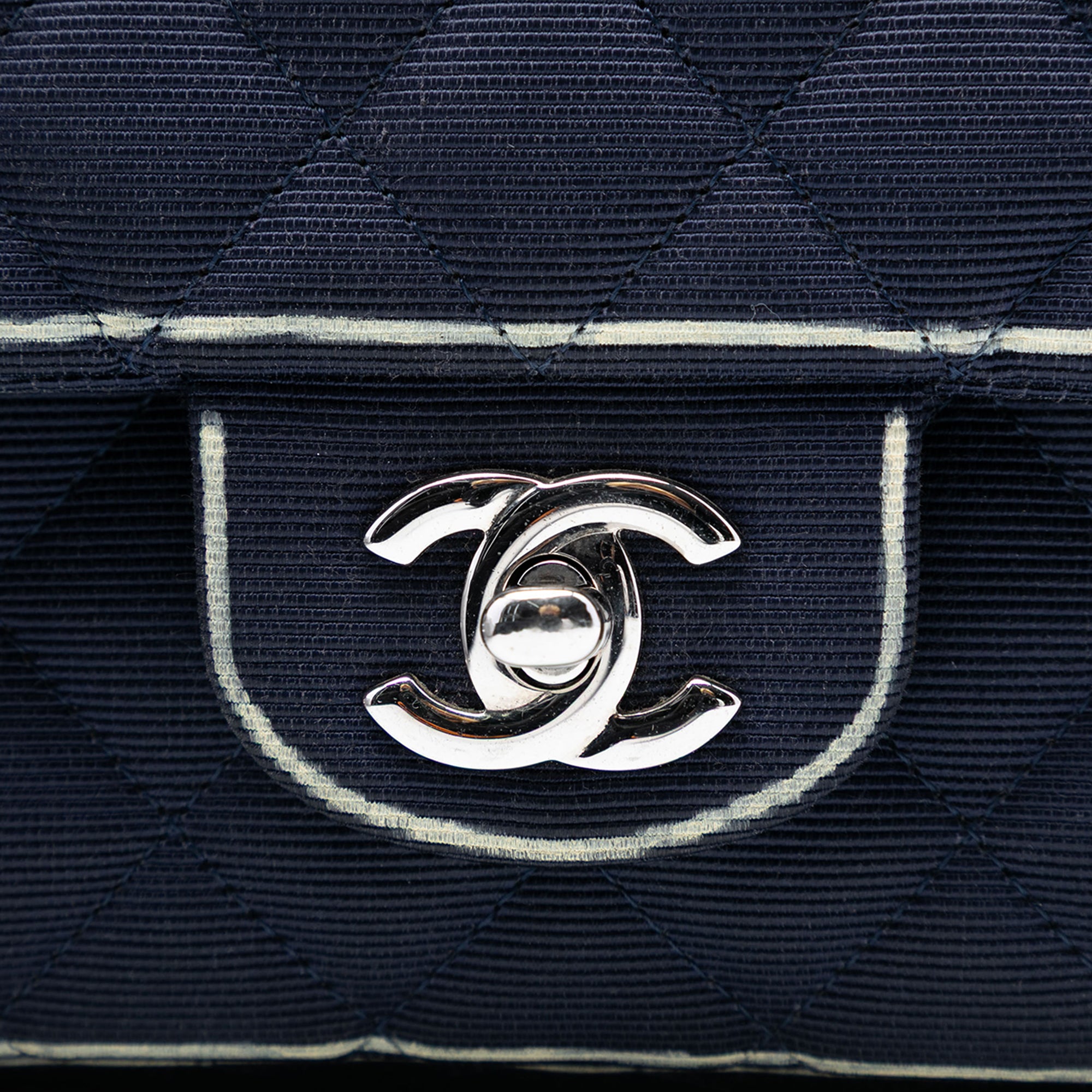 Chanel Medium Classic Printed Grosgrain Double Flap - image 5