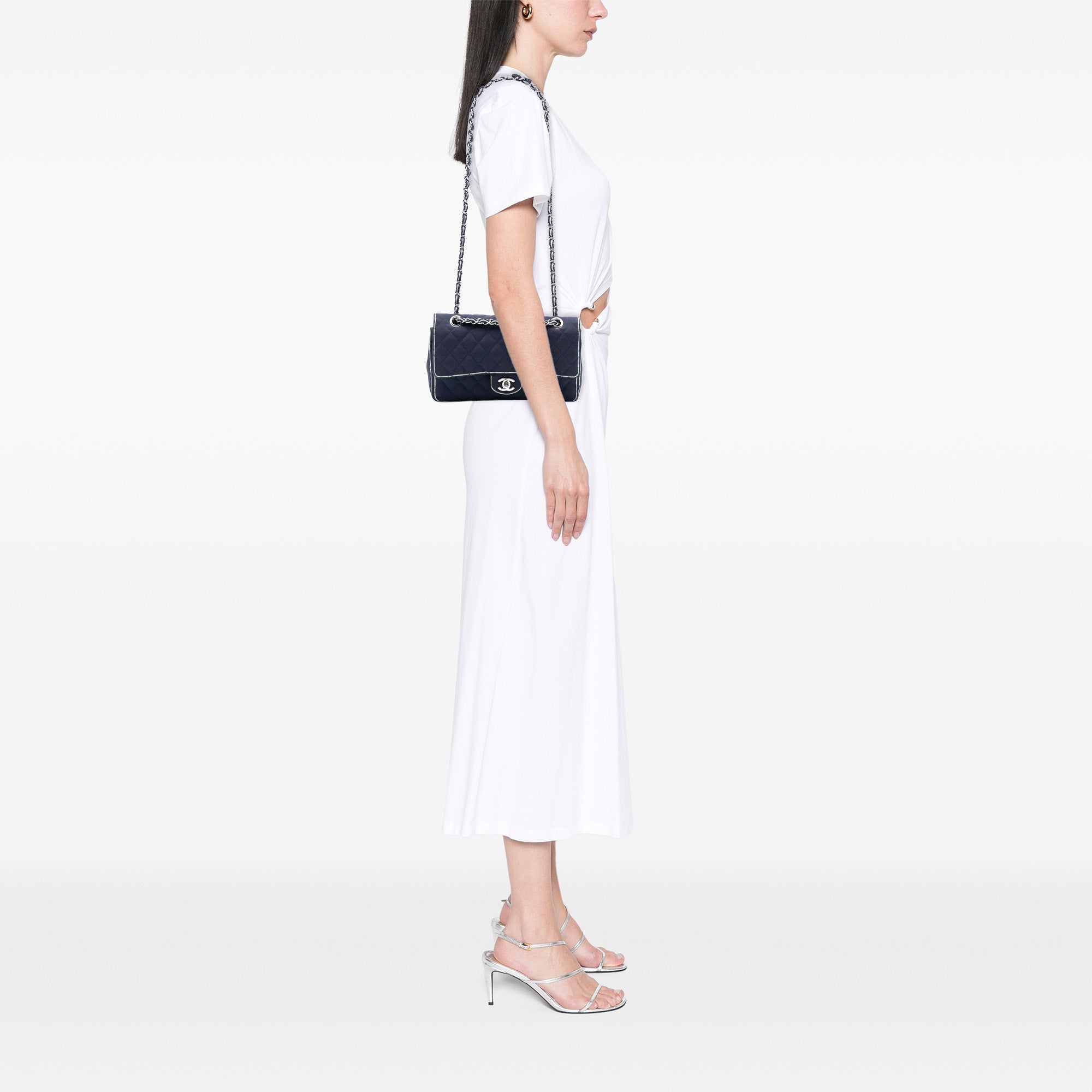 Chanel Medium Classic Printed Grosgrain Double Flap - image 7