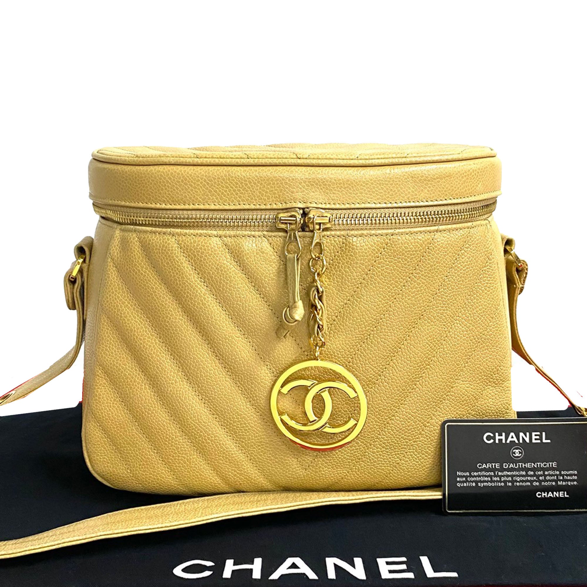 Chanel CC Chevron Caviar Vanity Case with Chain - image 22