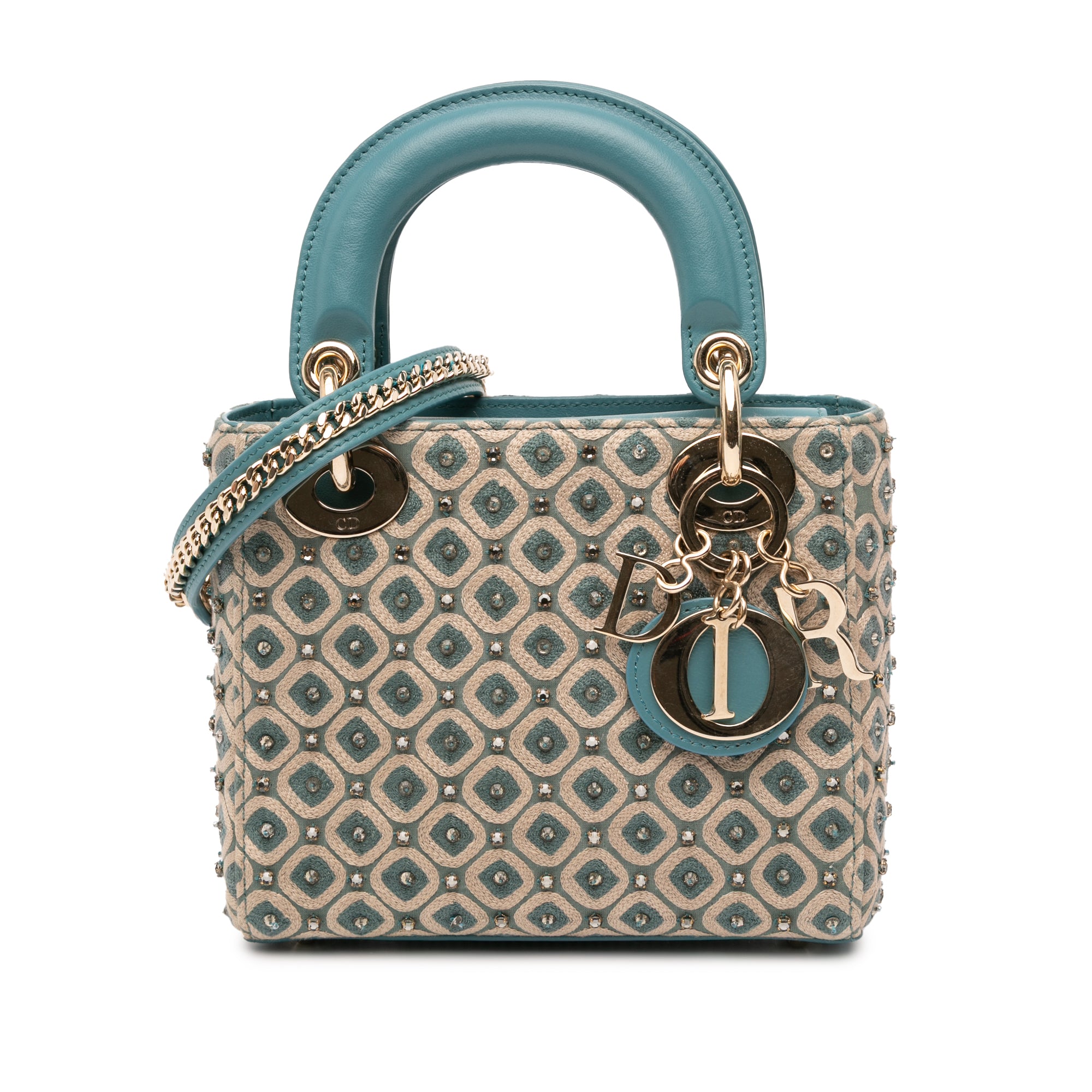 Dior Mini Canvas Honeycomb Embroidery Crystal Lady Dior - image 1