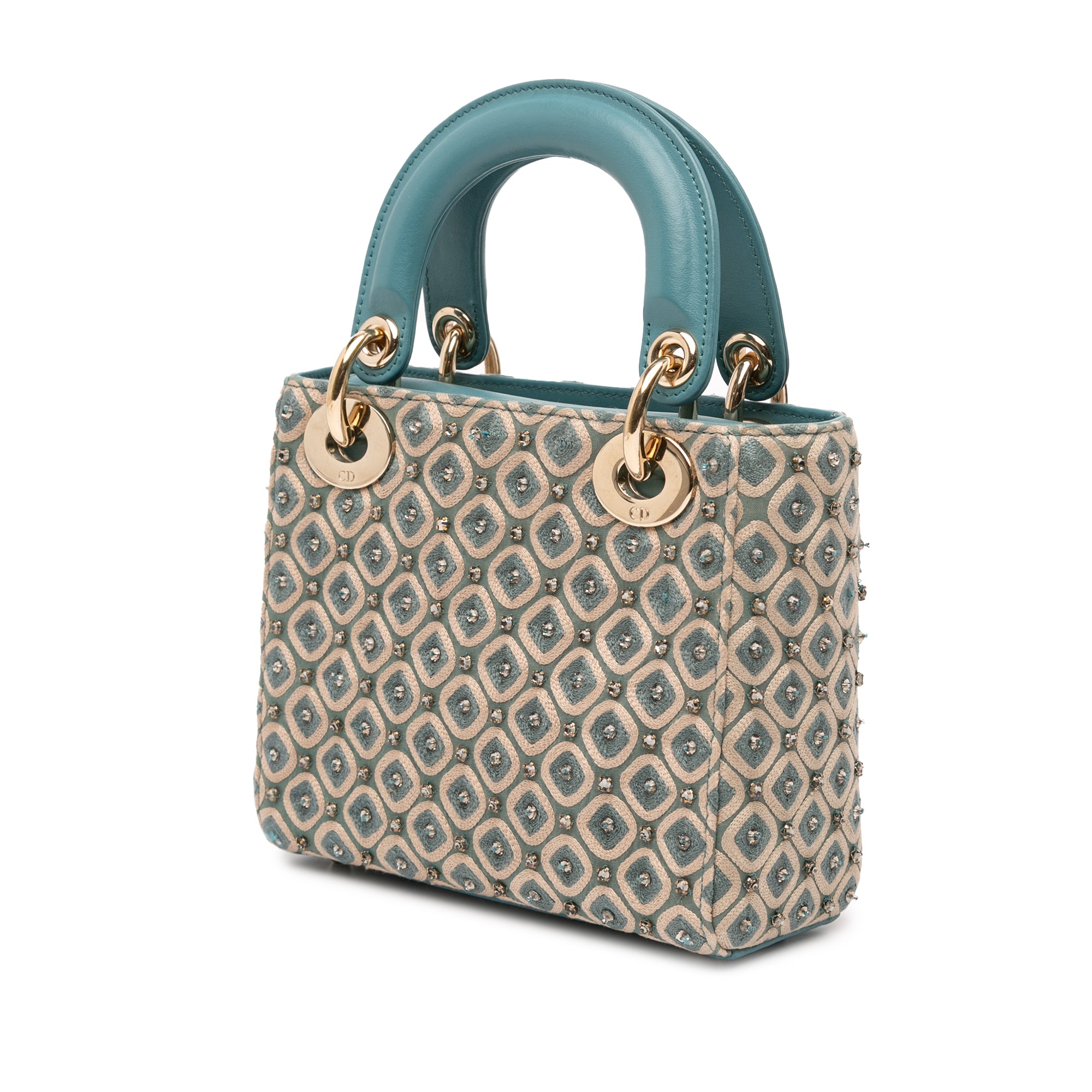 Dior Mini Canvas Honeycomb Embroidery Crystal Lady Dior - image 2